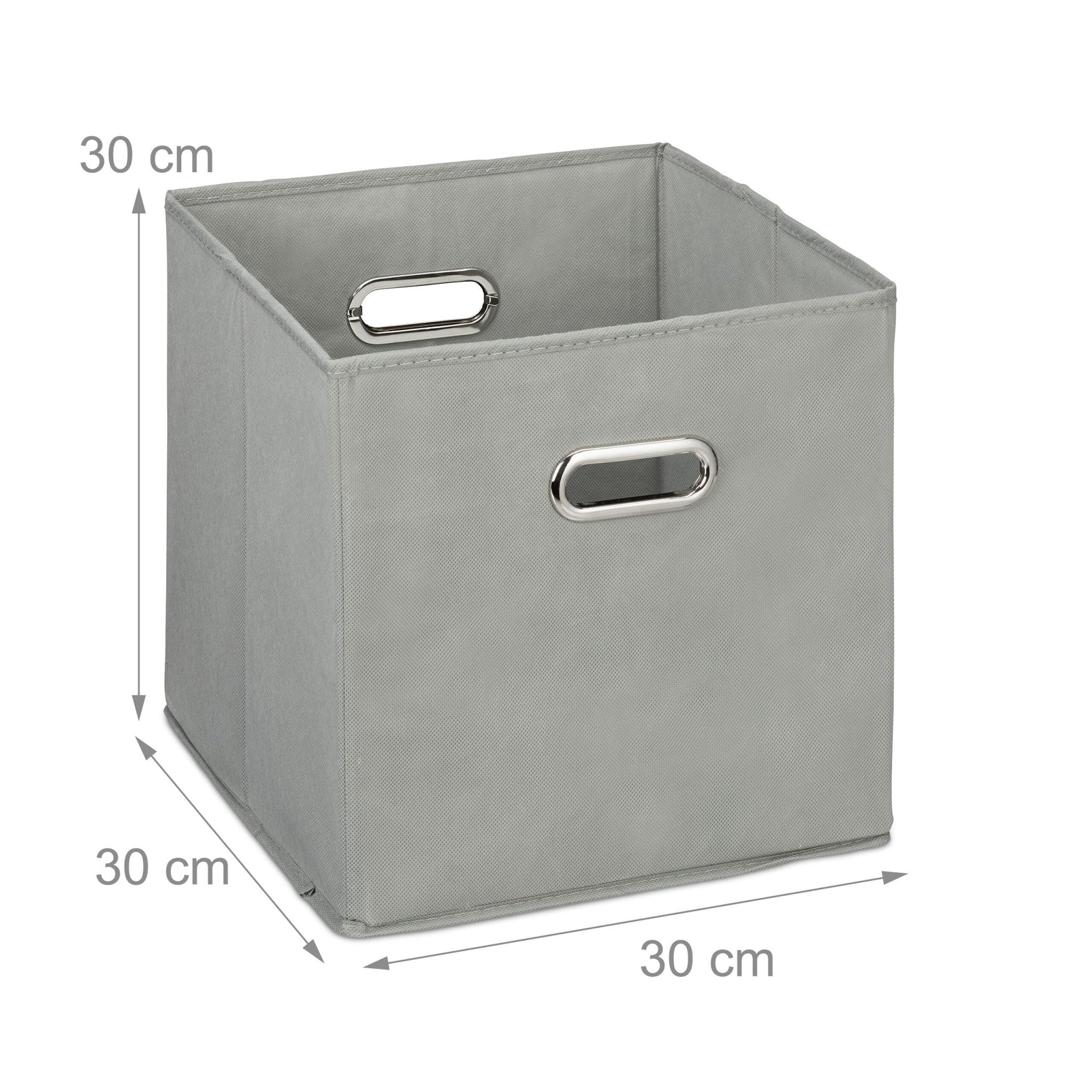Aufbewahrungsbox 4er-Set Silber-Grau von Relaxdays