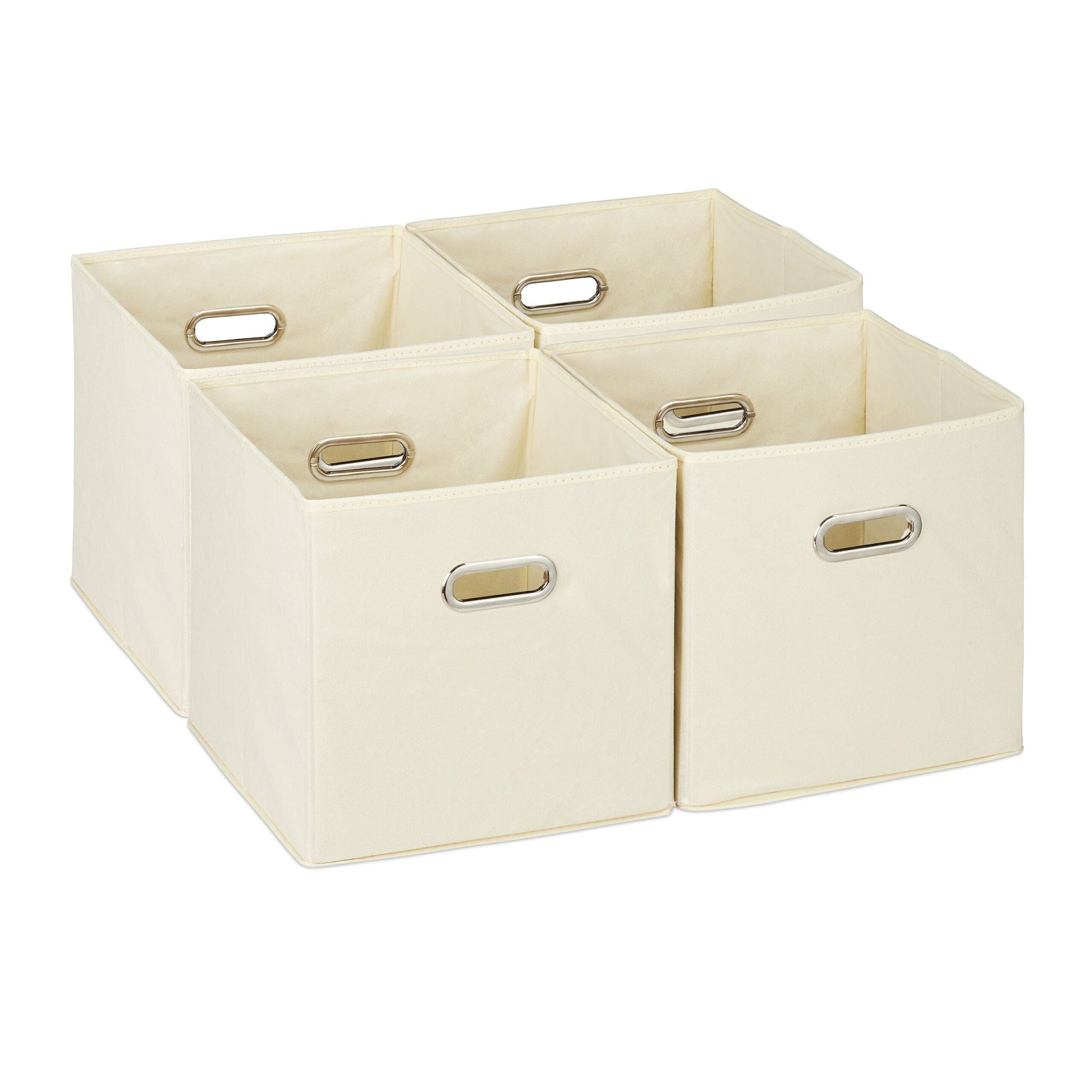 Aufbewahrungsbox 4er-Set Beige-Silber von Relaxdays