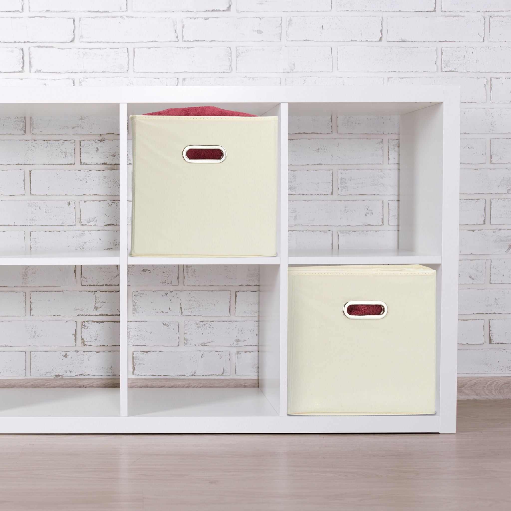 Aufbewahrungsbox 4er-Set Beige-Silber von Relaxdays