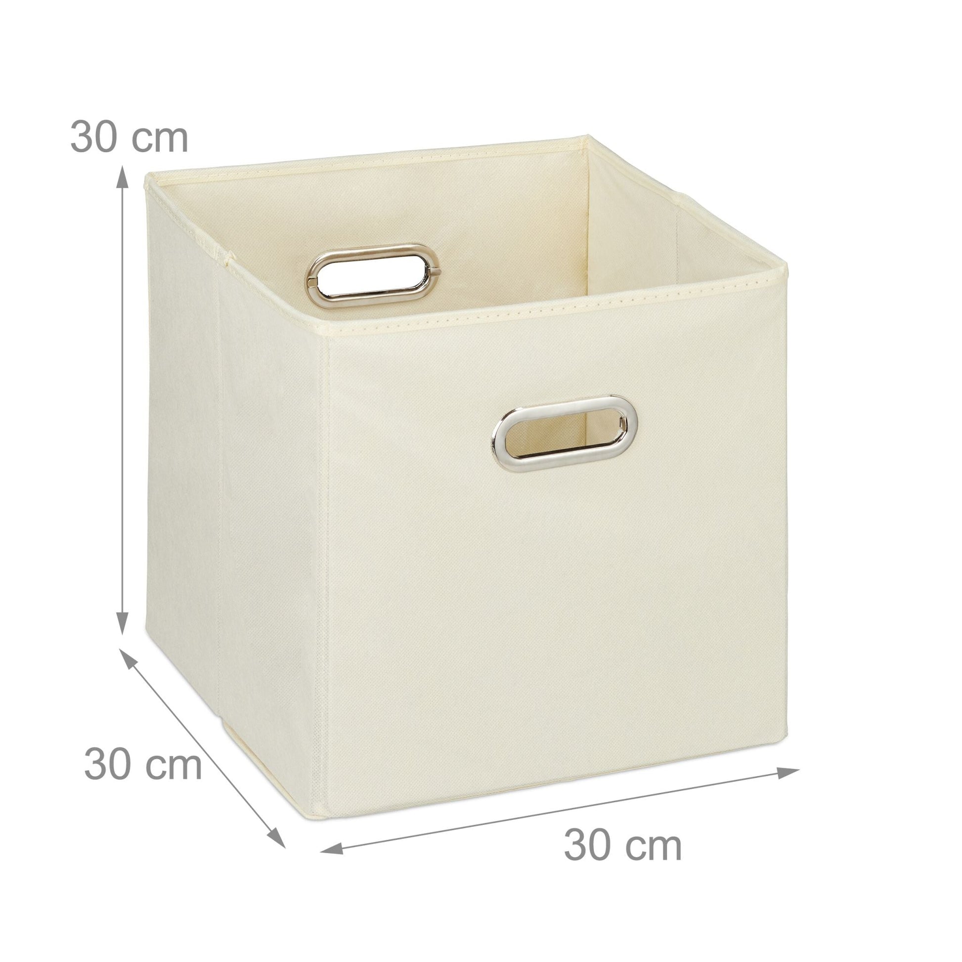 Aufbewahrungsbox 4er-Set Beige-Silber von Relaxdays