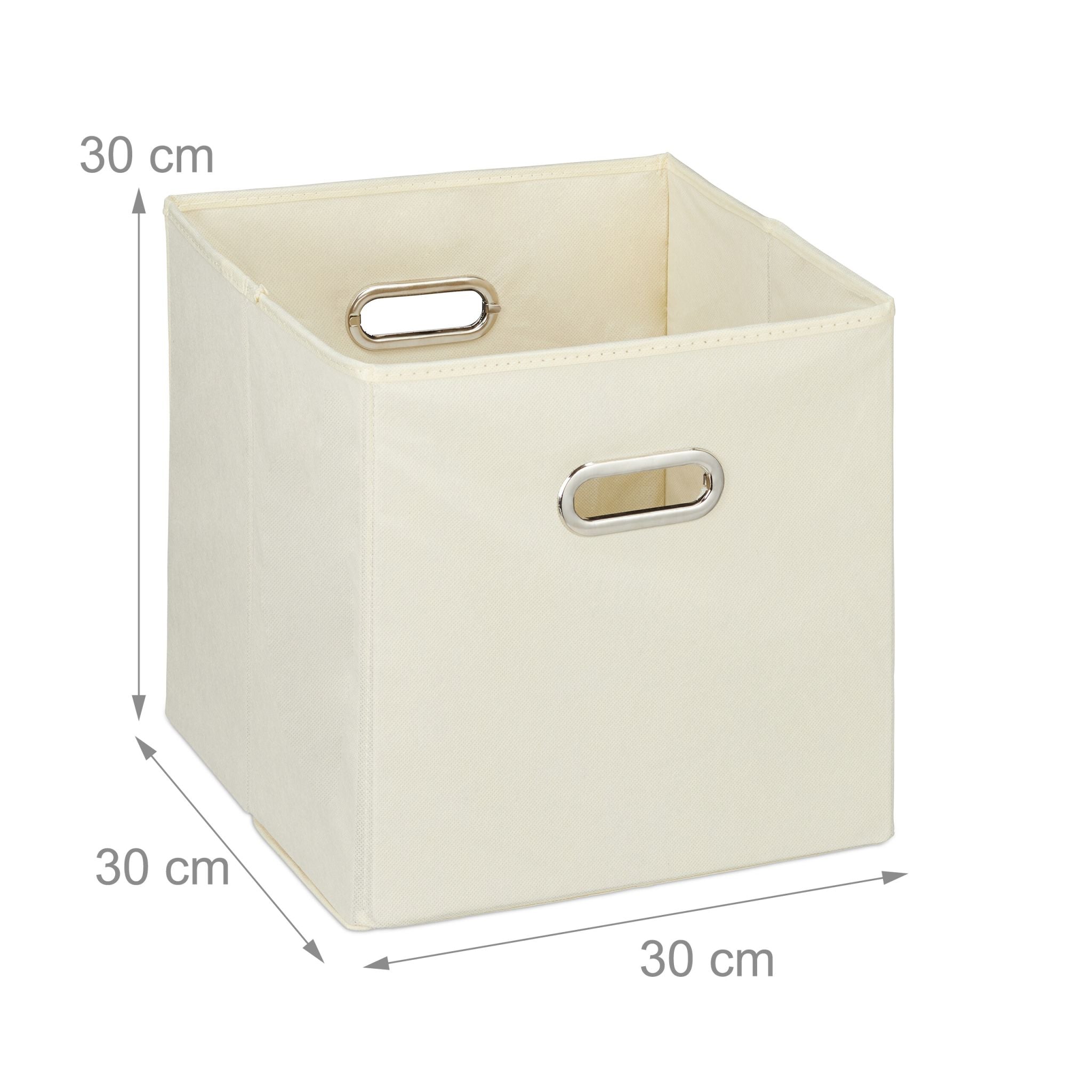 Aufbewahrungsbox 4er-Set Beige-Silber von Relaxdays