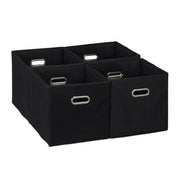 Aufbewahrungsbox 4er-Set Schwarz-Silber von Relaxdays