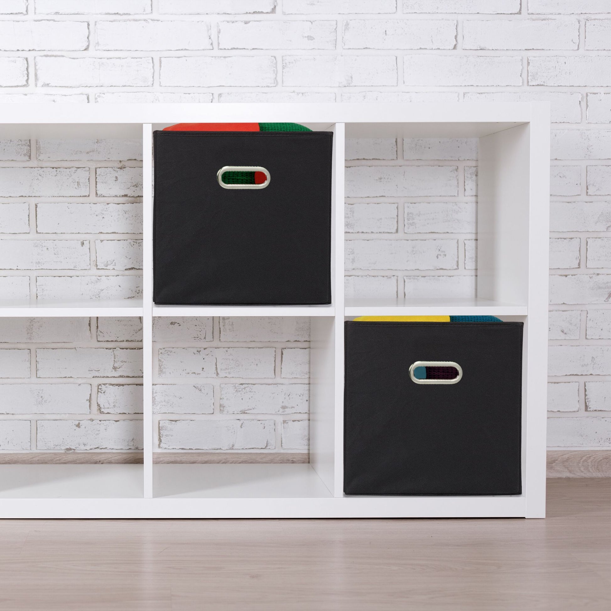 Aufbewahrungsbox 4er-Set Schwarz-Silber von Relaxdays