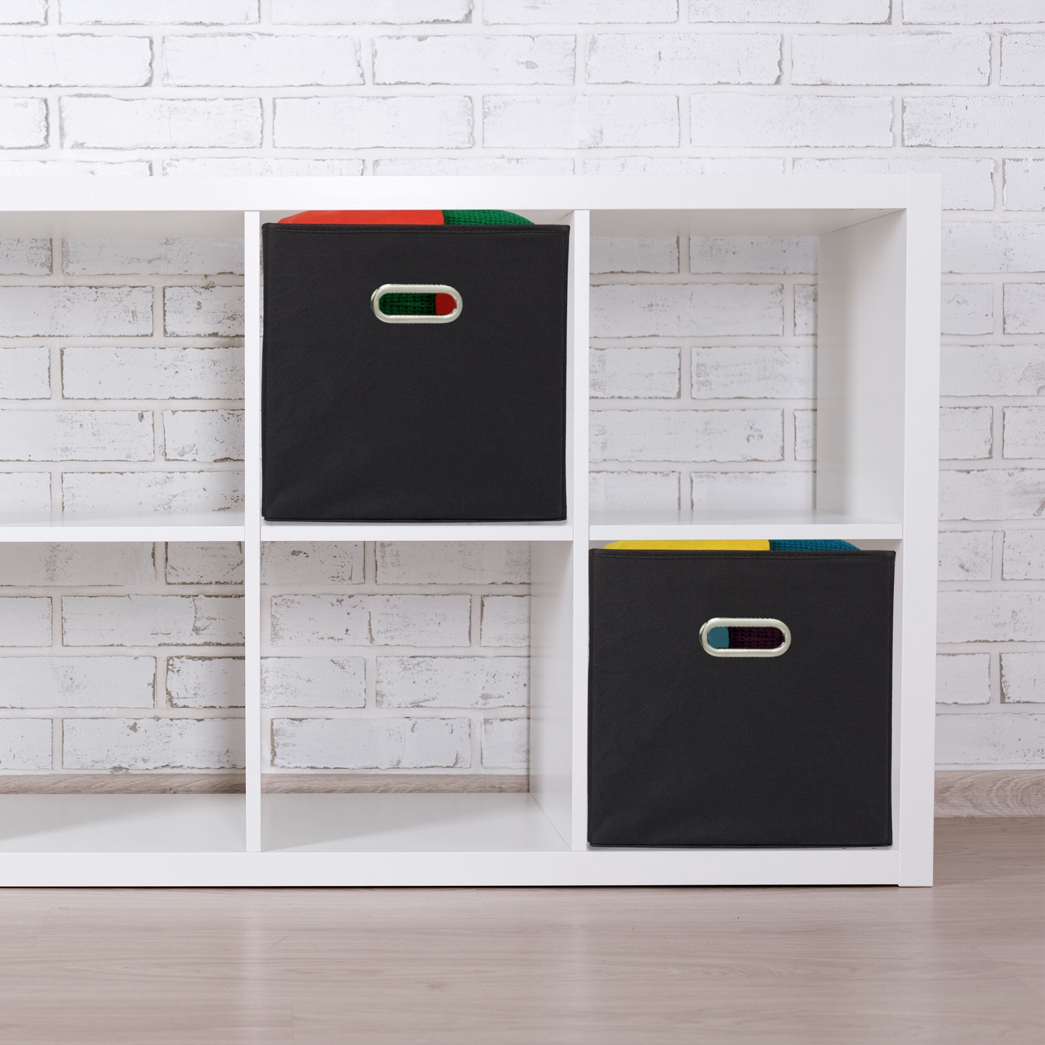 Aufbewahrungsbox 4er-Set Schwarz-Silber von Relaxdays