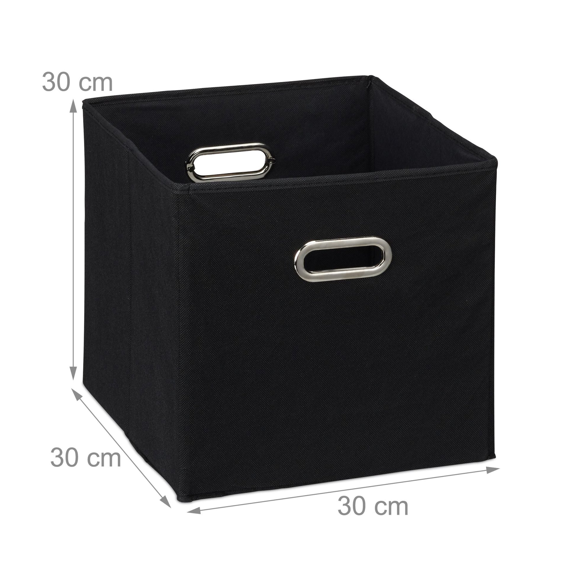 Aufbewahrungsbox 4er-Set Schwarz-Silber von Relaxdays