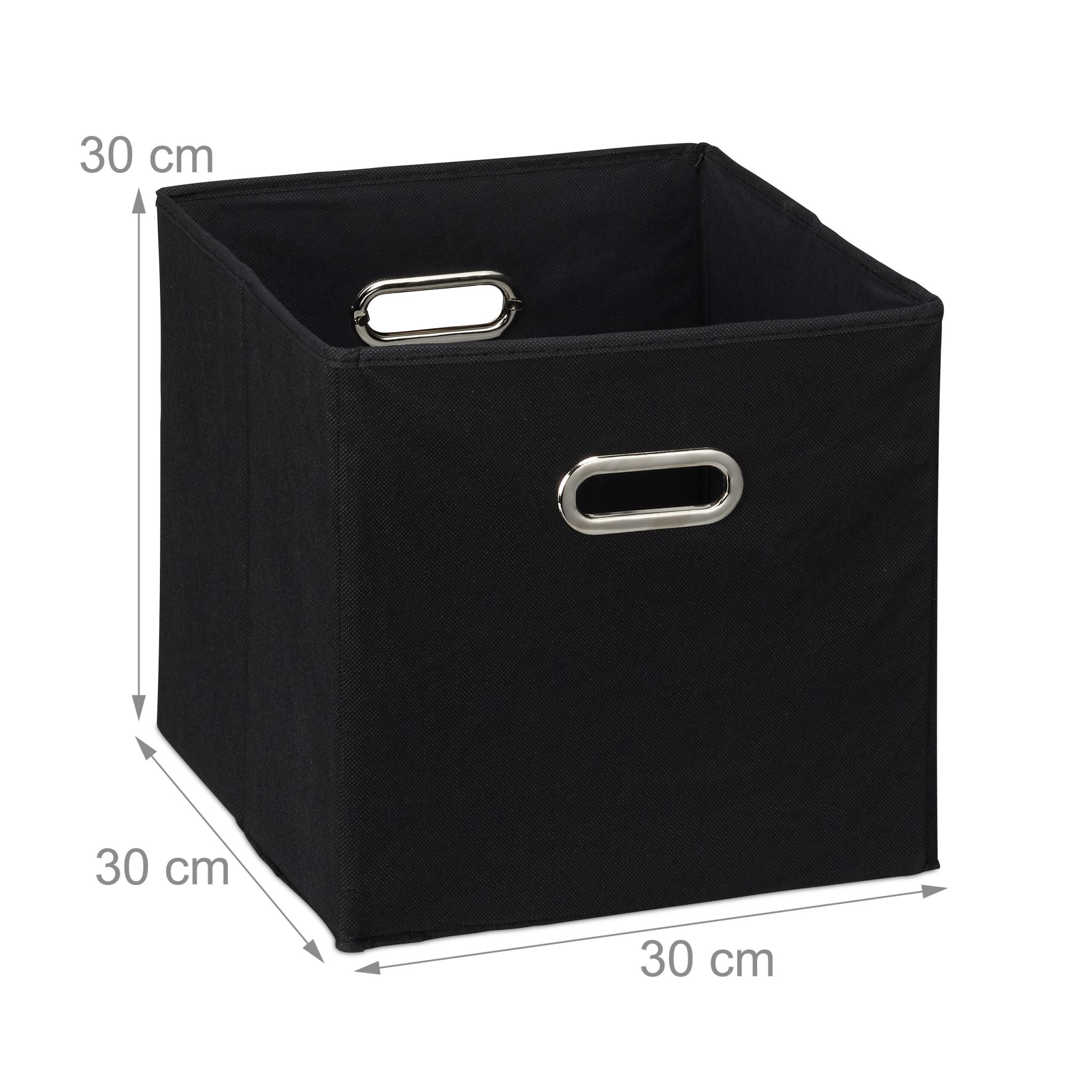 Aufbewahrungsbox 4er-Set Schwarz-Silber von Relaxdays