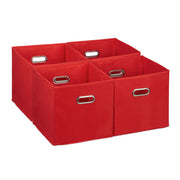 Aufbewahrungsbox 4er-Set Rot-Silber von Relaxdays