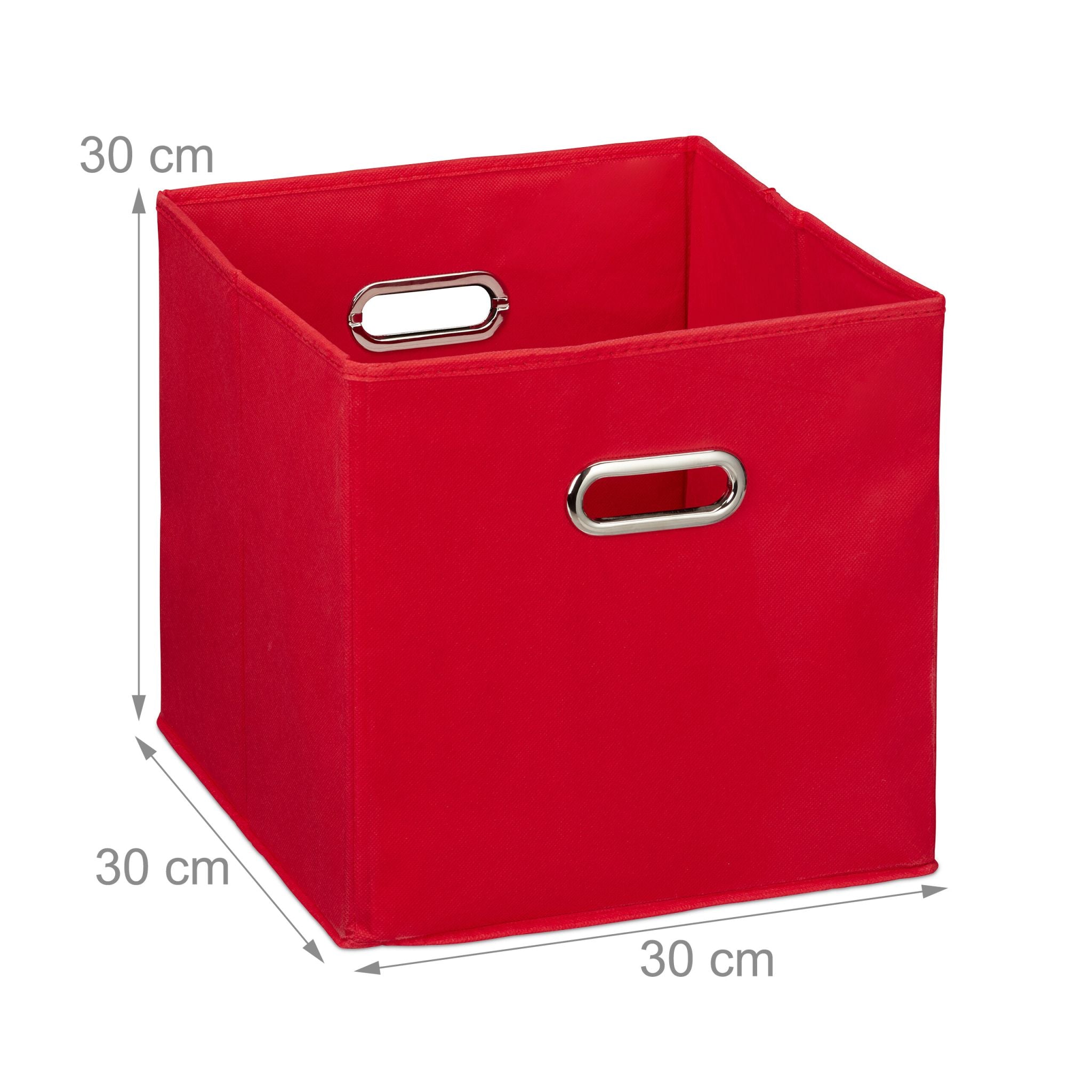 Aufbewahrungsbox 4er-Set Rot-Silber von Relaxdays