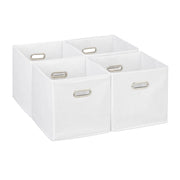 Aufbewahrungsbox 4er-Set Weiss-Silber von Relaxdays