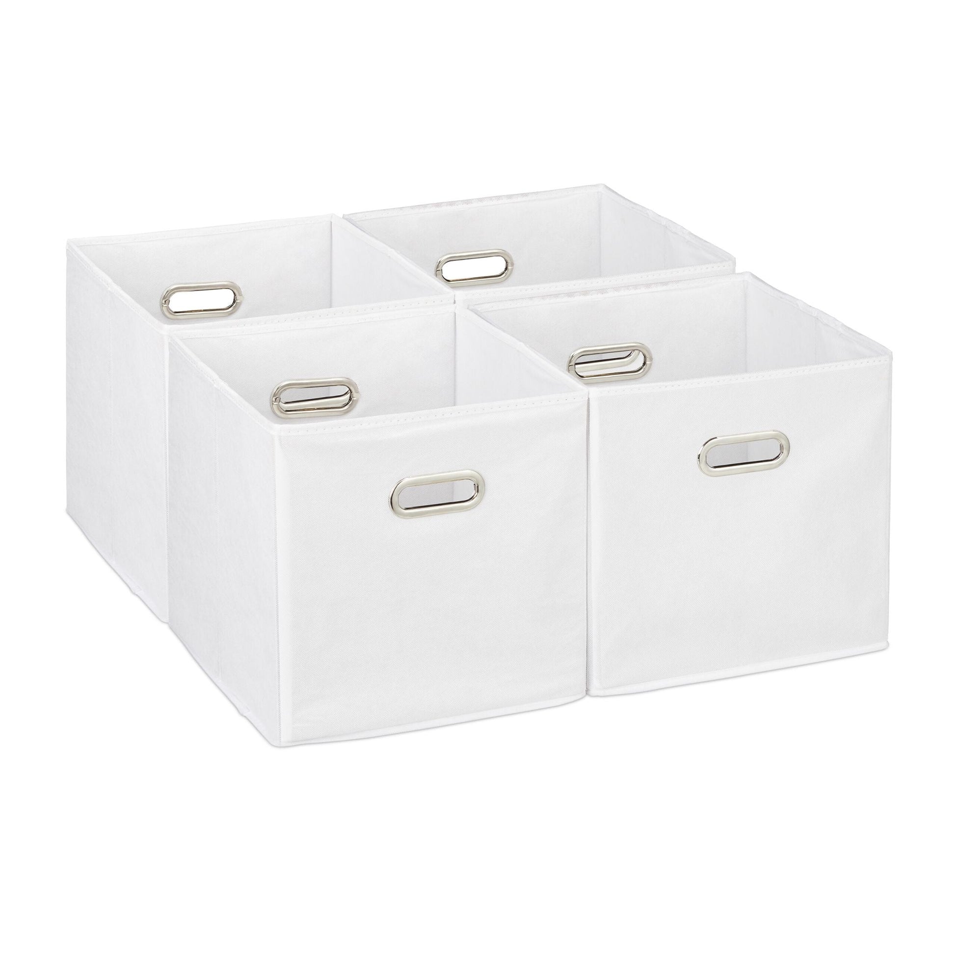 Aufbewahrungsbox 4er-Set Weiss-Silber von Relaxdays