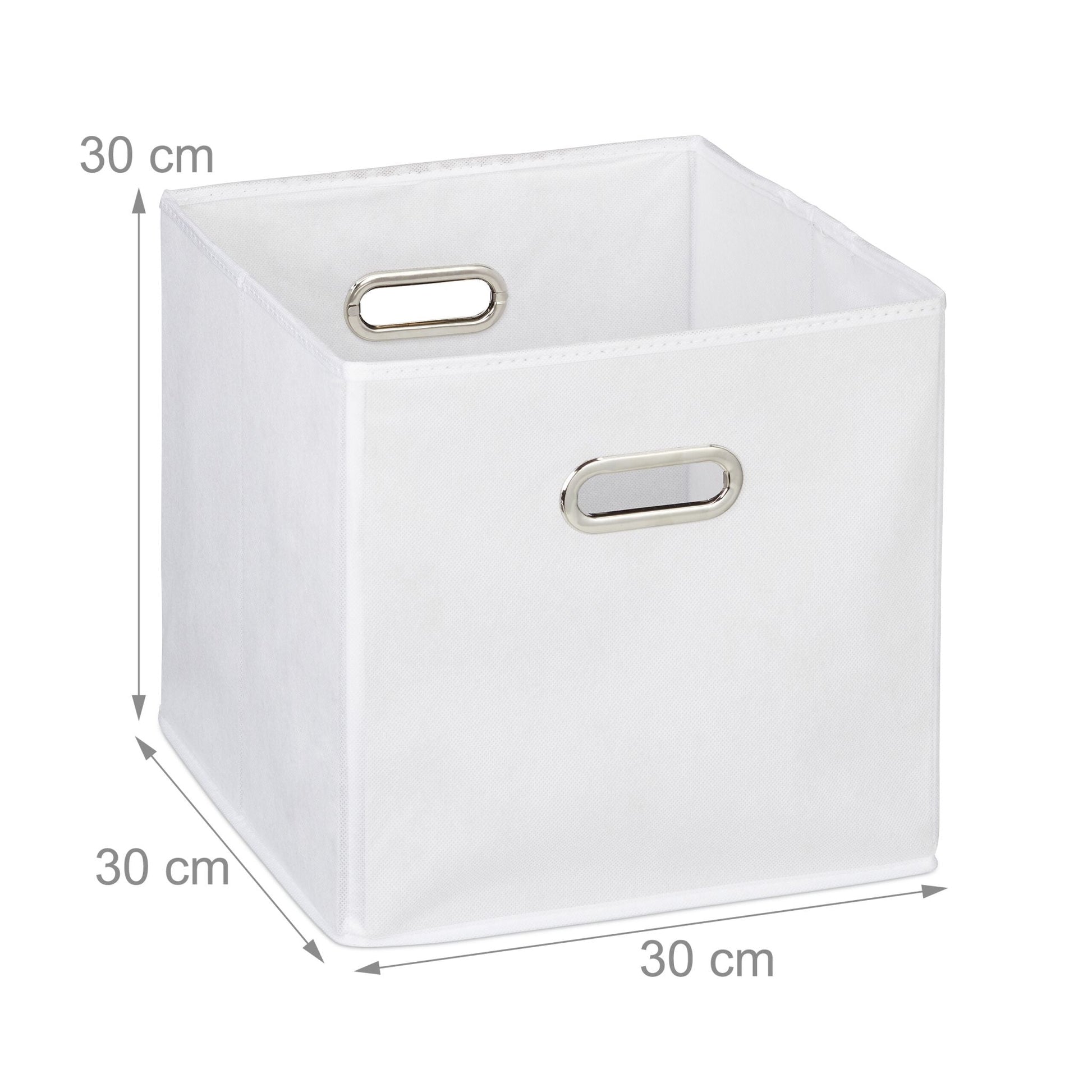 Aufbewahrungsbox 4er-Set Weiss-Silber von Relaxdays