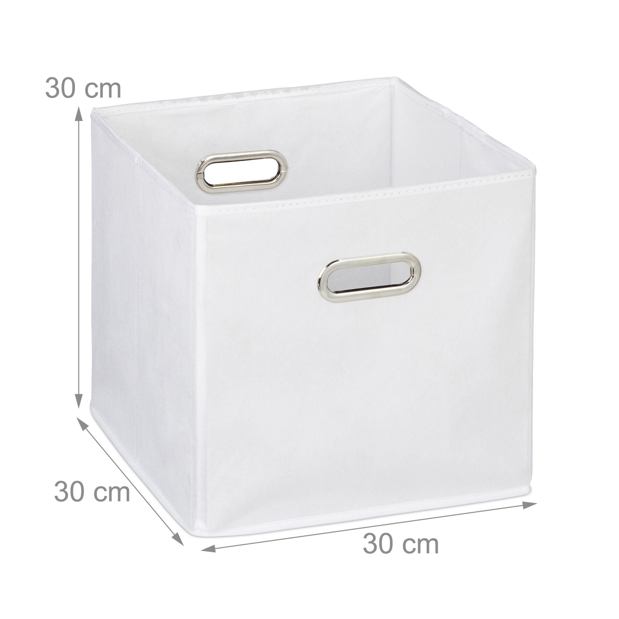 Aufbewahrungsbox 4er-Set Weiss-Silber von Relaxdays