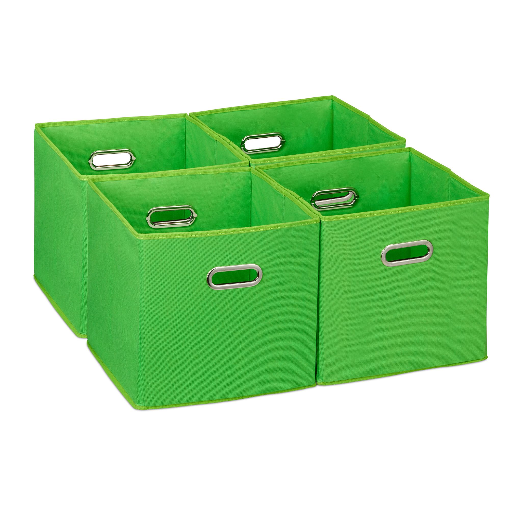Aufbewahrungsbox 4er-Set Grün-Silber von Relaxdays