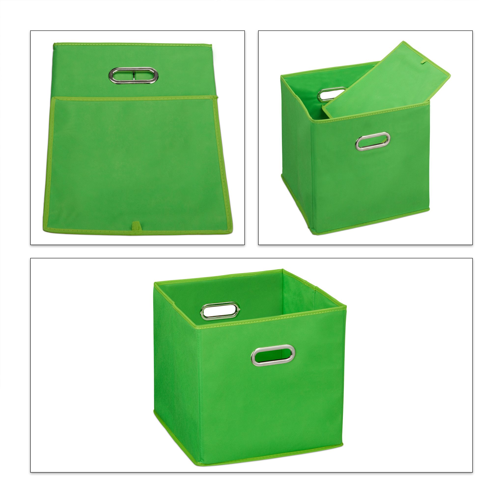 Aufbewahrungsbox 4er-Set Grün-Silber von Relaxdays