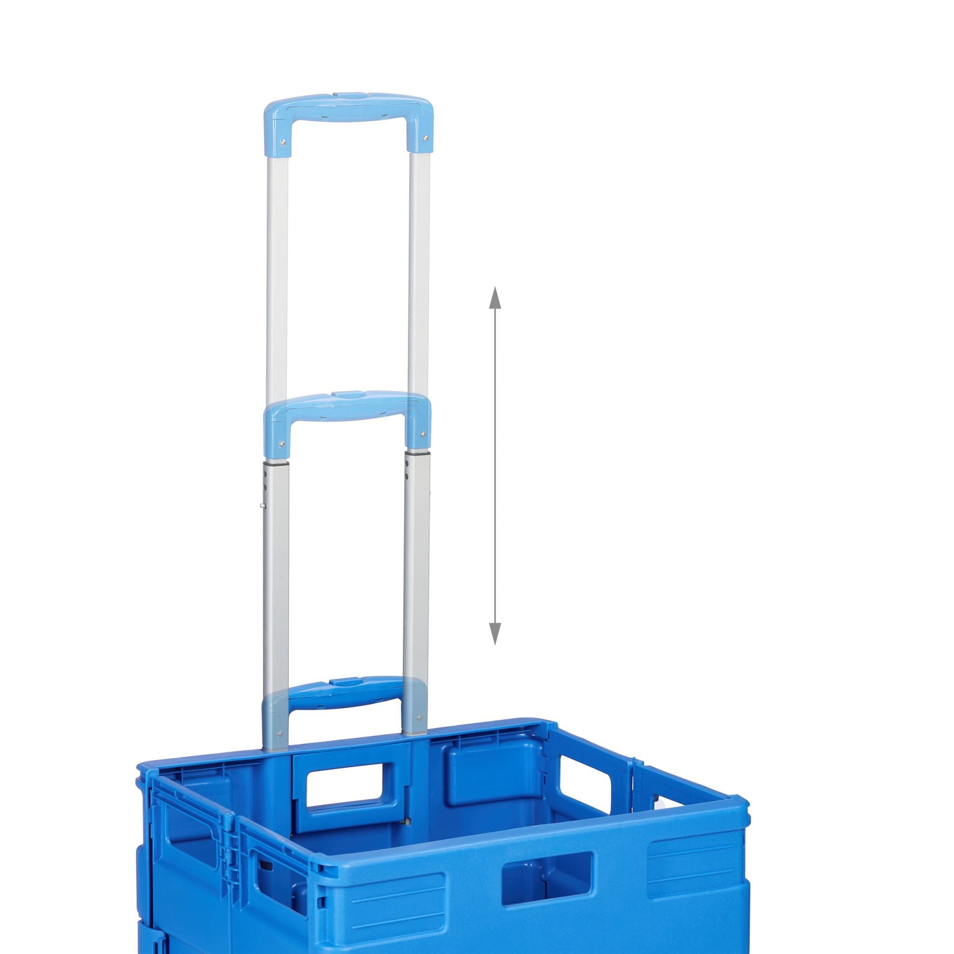 Klappbarer Einkaufstrolley Blau-Schwarz-Silber von Relaxdays