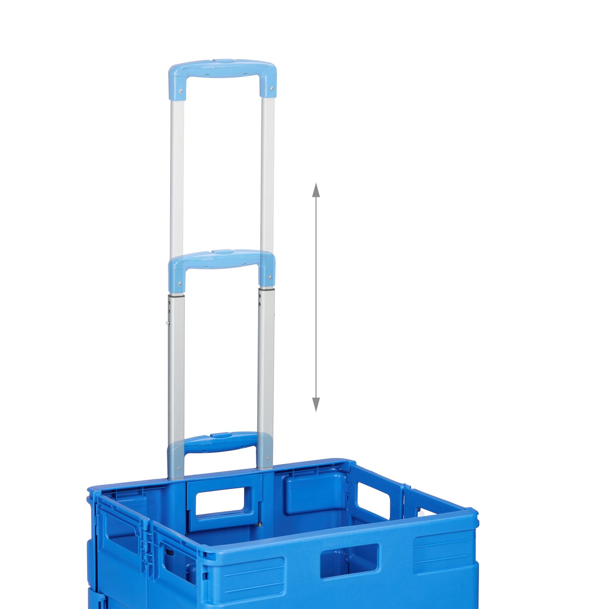 Klappbarer Einkaufstrolley Blau-Schwarz-Silber von Relaxdays