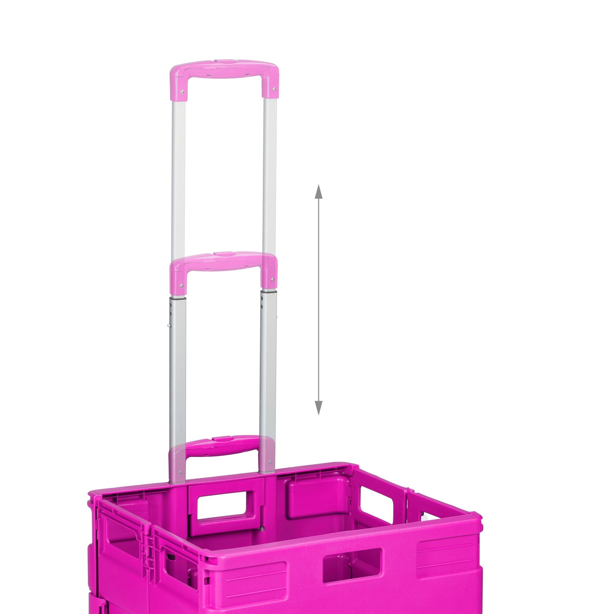 Klappbarer Einkaufstrolley Pink-Schwarz-Silber von Relaxdays