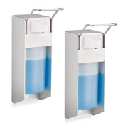 Desinfektionsspender 500 ml 2er-Set Weiss-Silber von Relaxdays