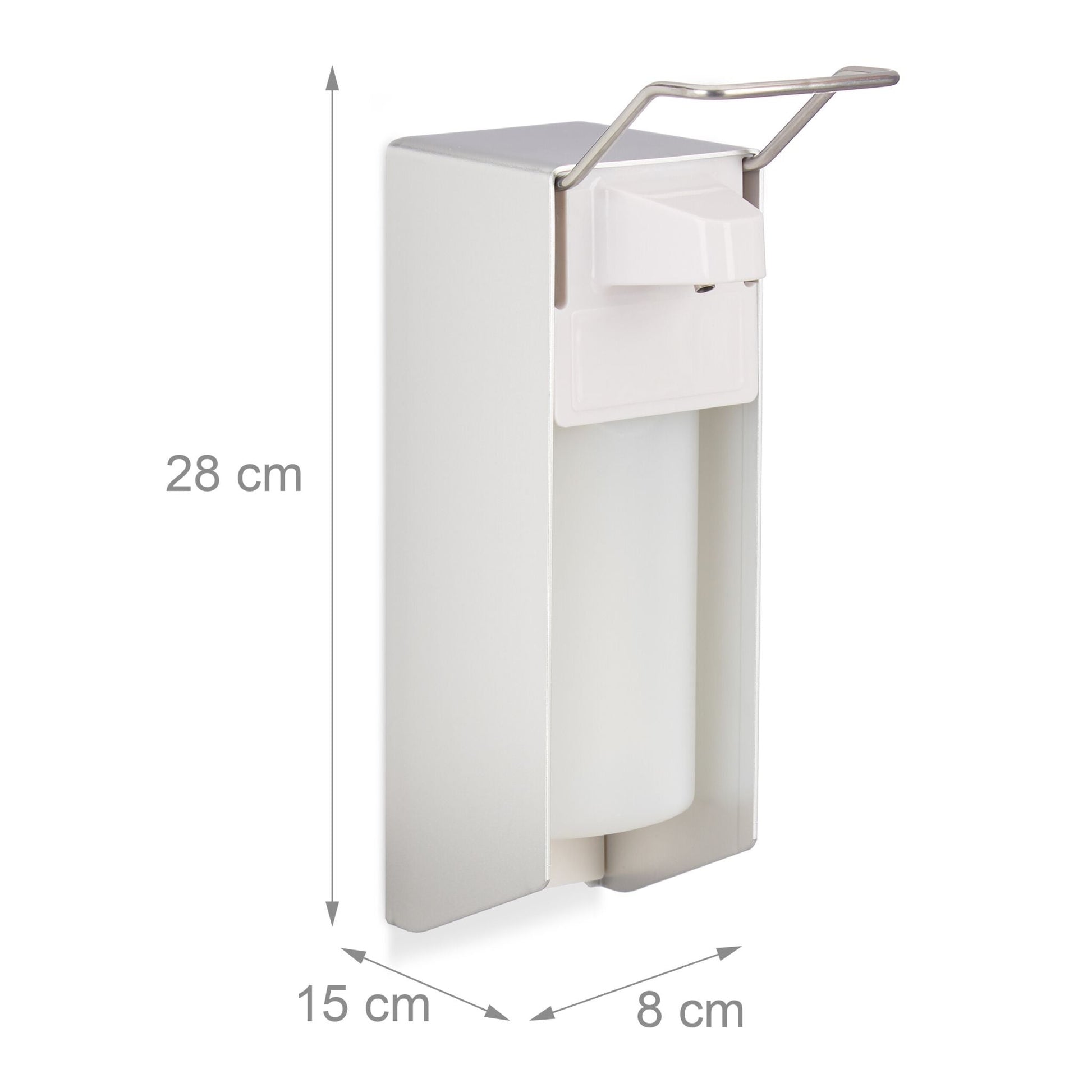 Desinfektionsspender 500 ml 2er-Set Weiss-Silber von Relaxdays