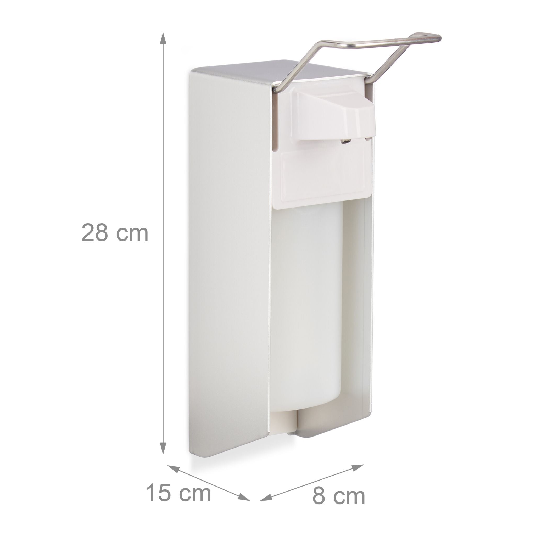 Desinfektionsspender 500 ml 2er-Set Weiss-Silber von Relaxdays