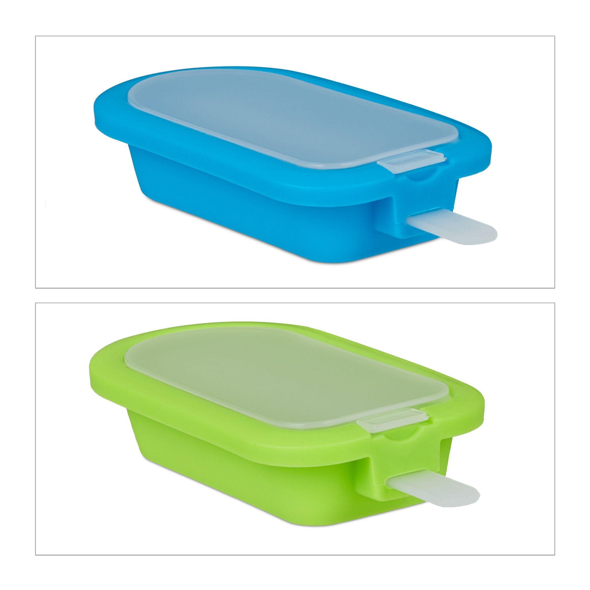 Eisformen 10er-Set Silikon Blau-Grün