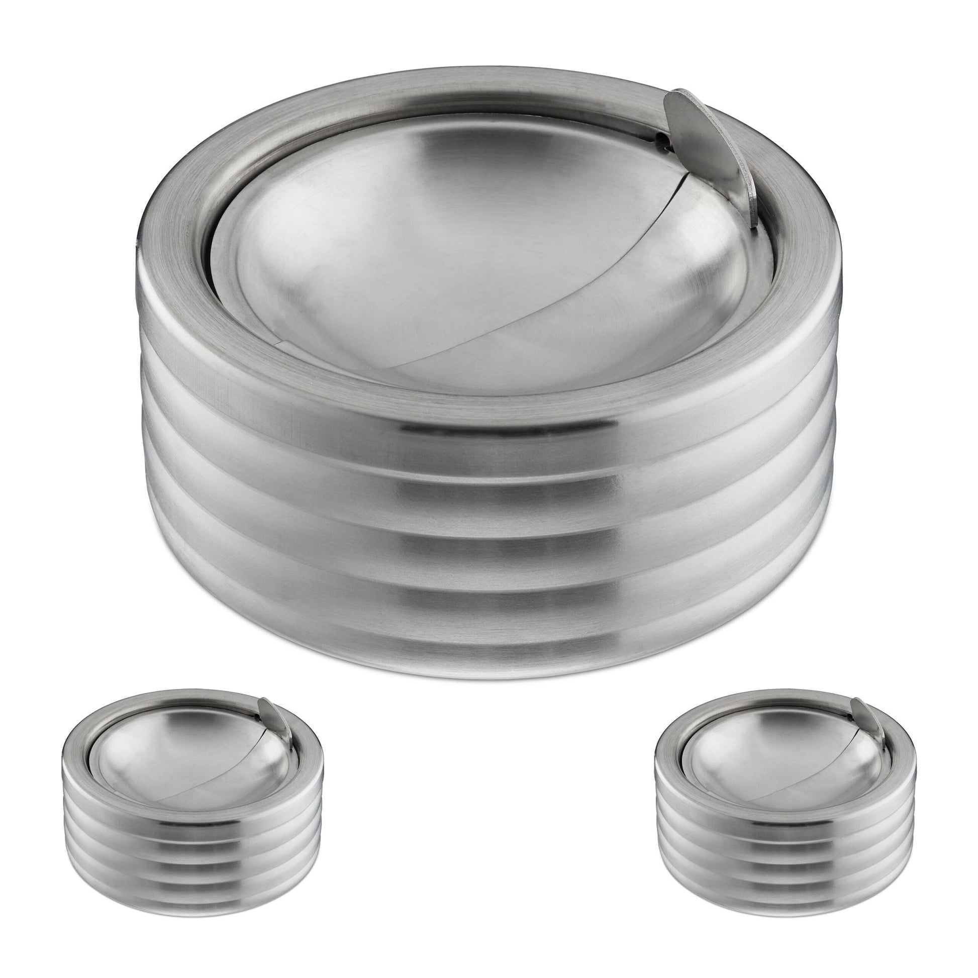 Windaschenbecher 3er-Set Silber von Relaxdays