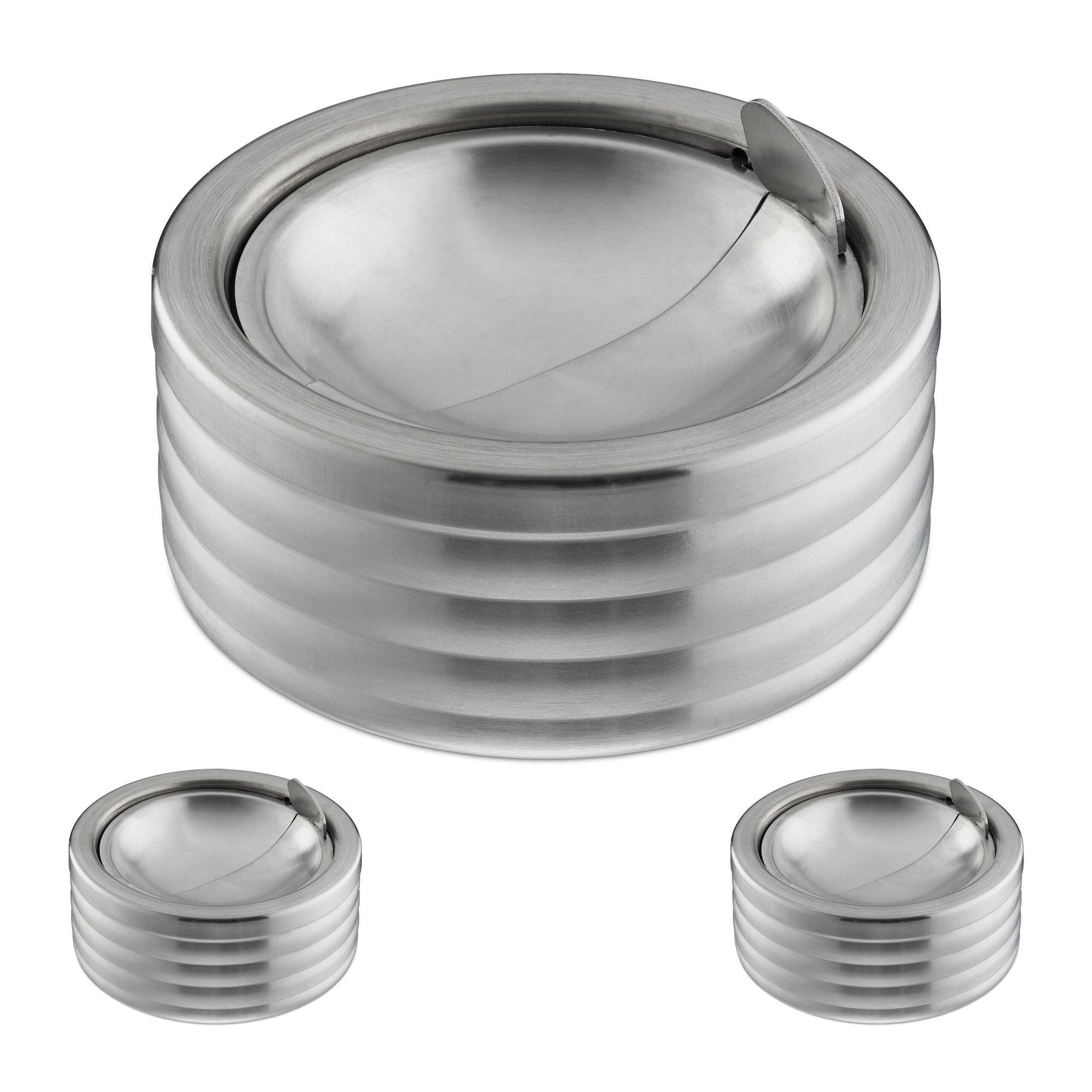 Windaschenbecher 3er-Set Silber von Relaxdays