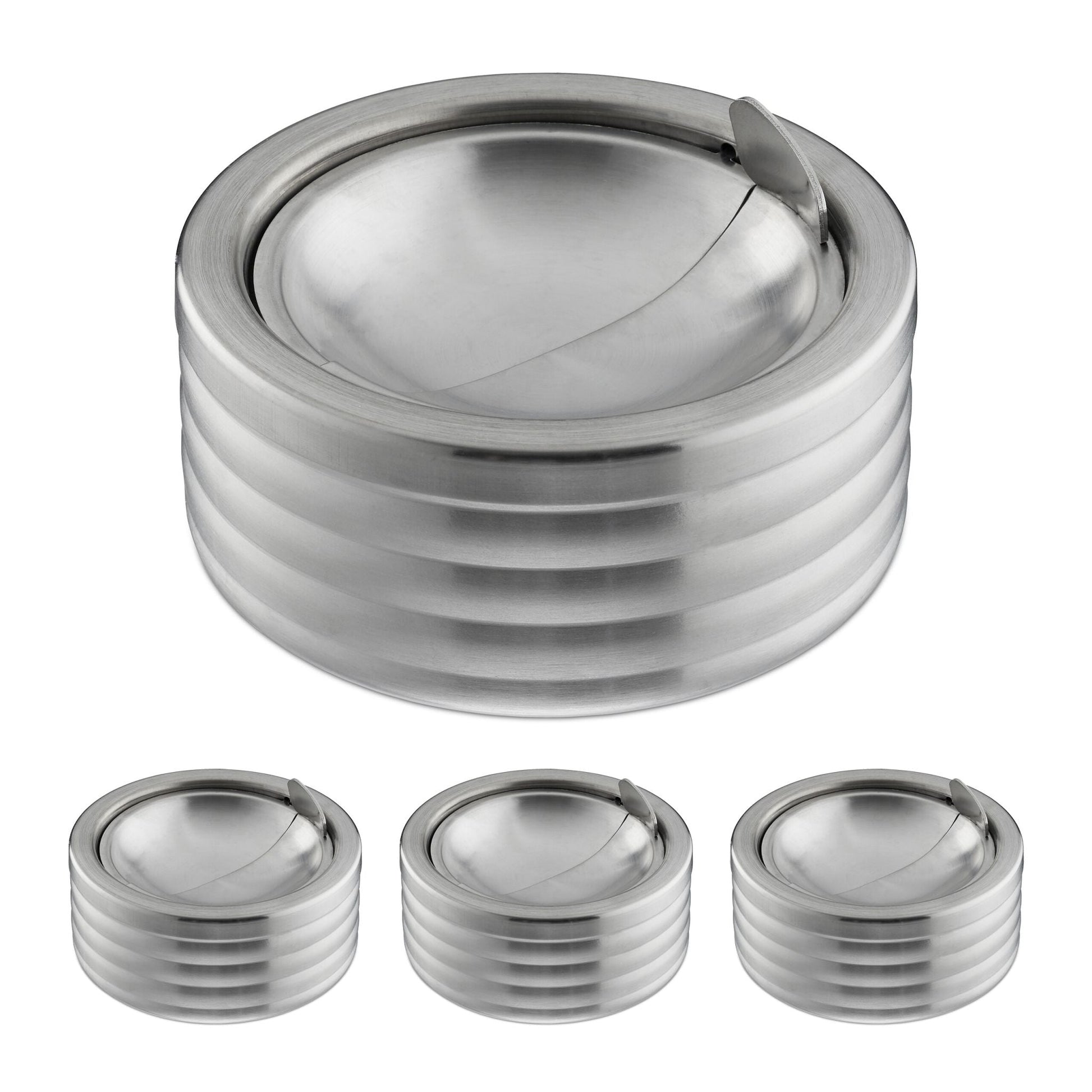 Windaschenbecher 4er-Set Silber von Relaxdays