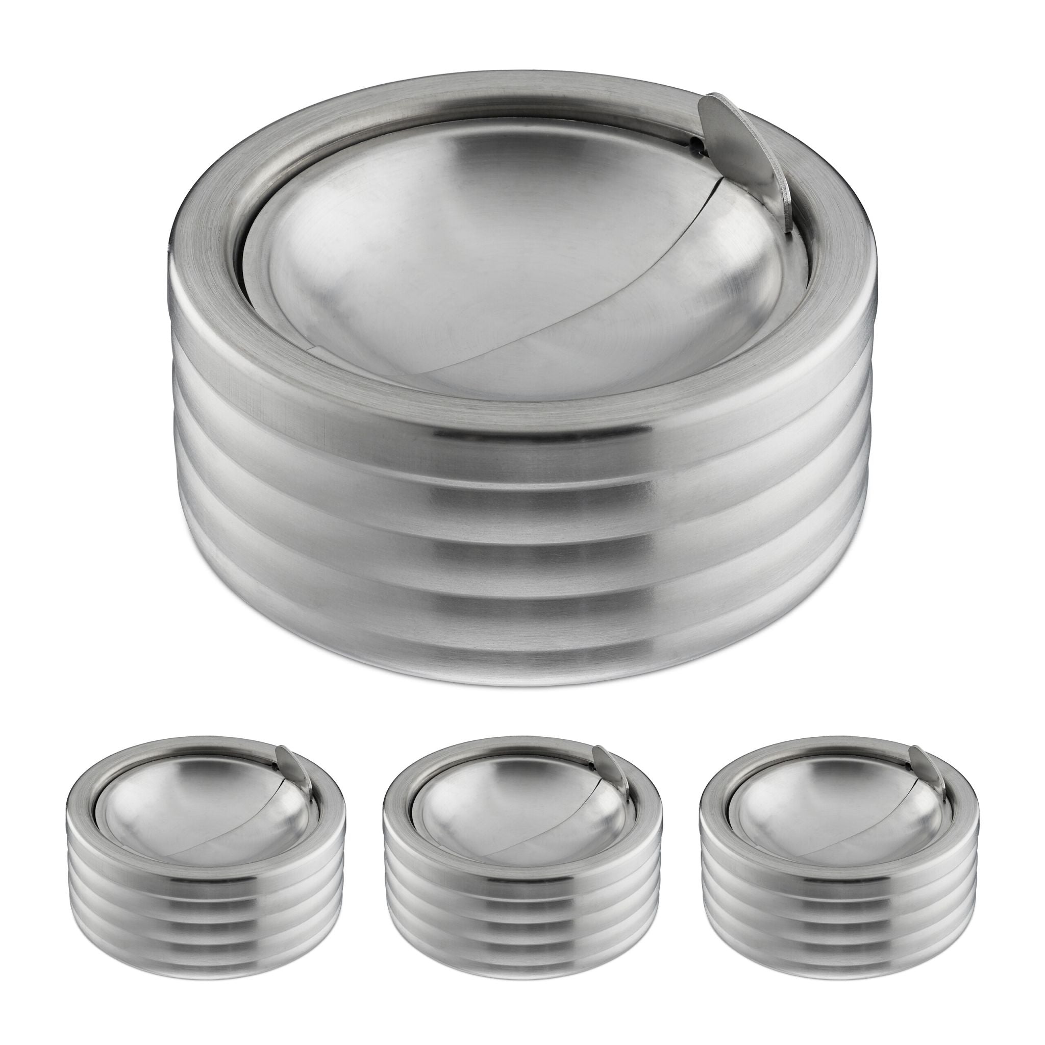 Windaschenbecher 4er-Set Silber von Relaxdays