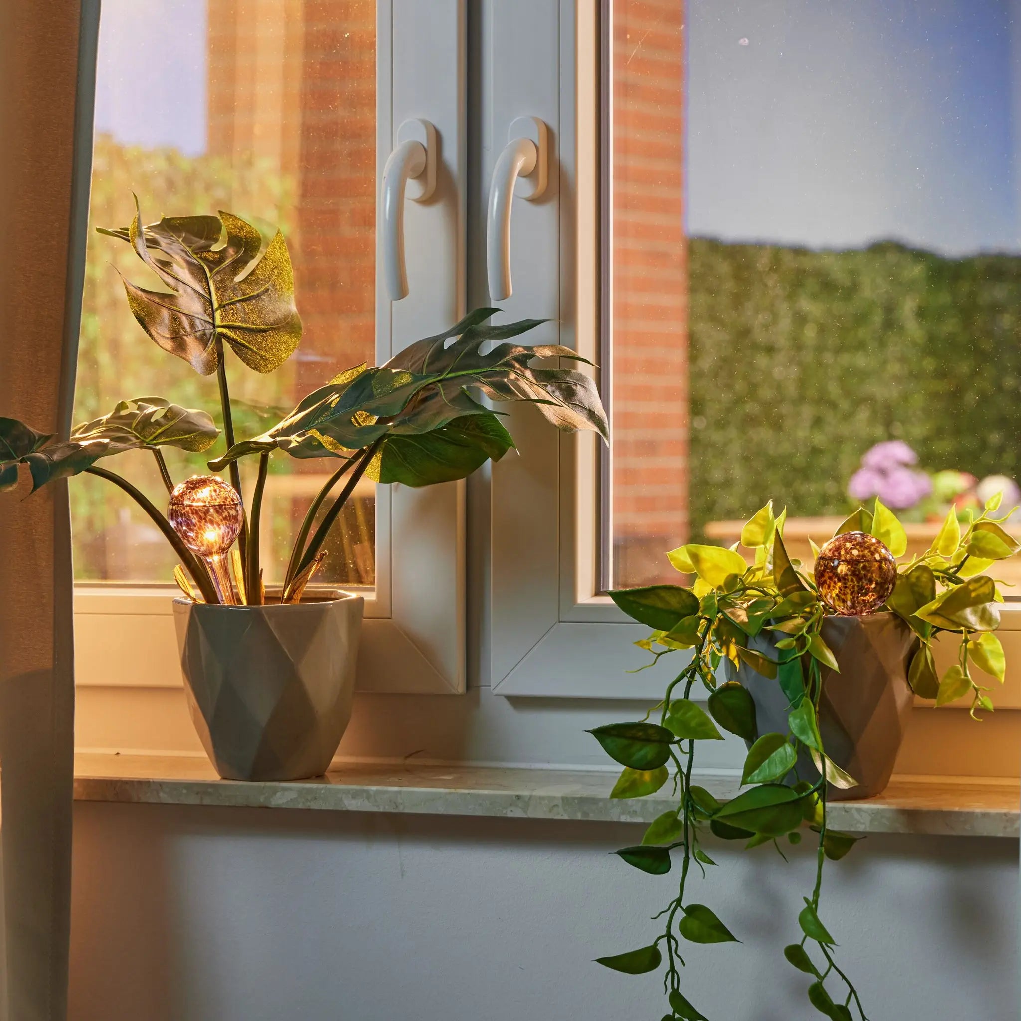 Bewässerungskugeln Glas 4er-Set Lila von Relaxdays