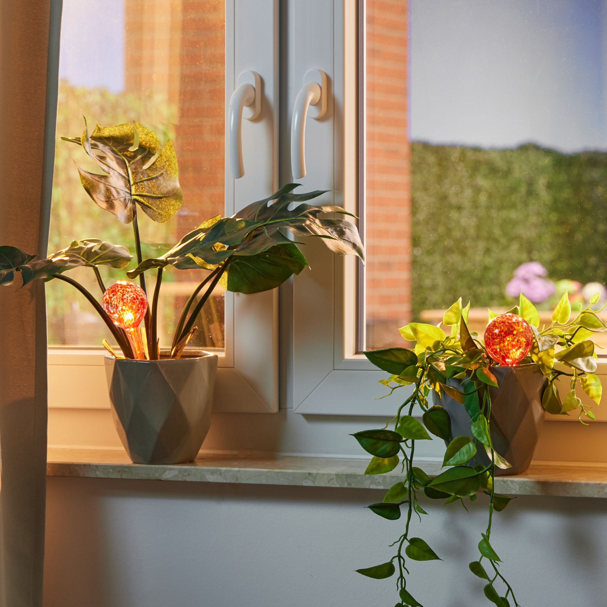 Bewässerungskugeln Glas 4er-Set Rot