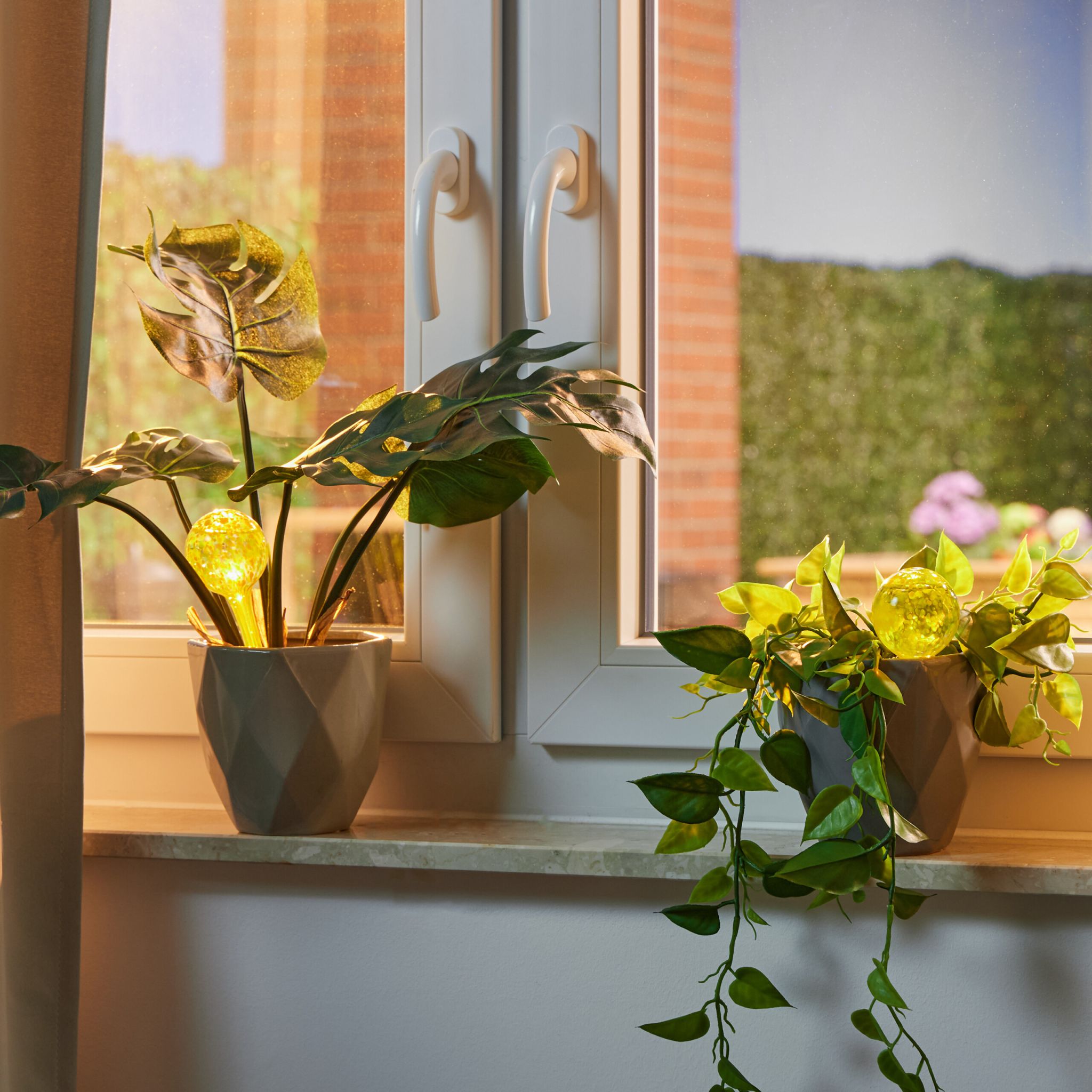 Bewässerungskugeln Glas 4er-Set Gelb