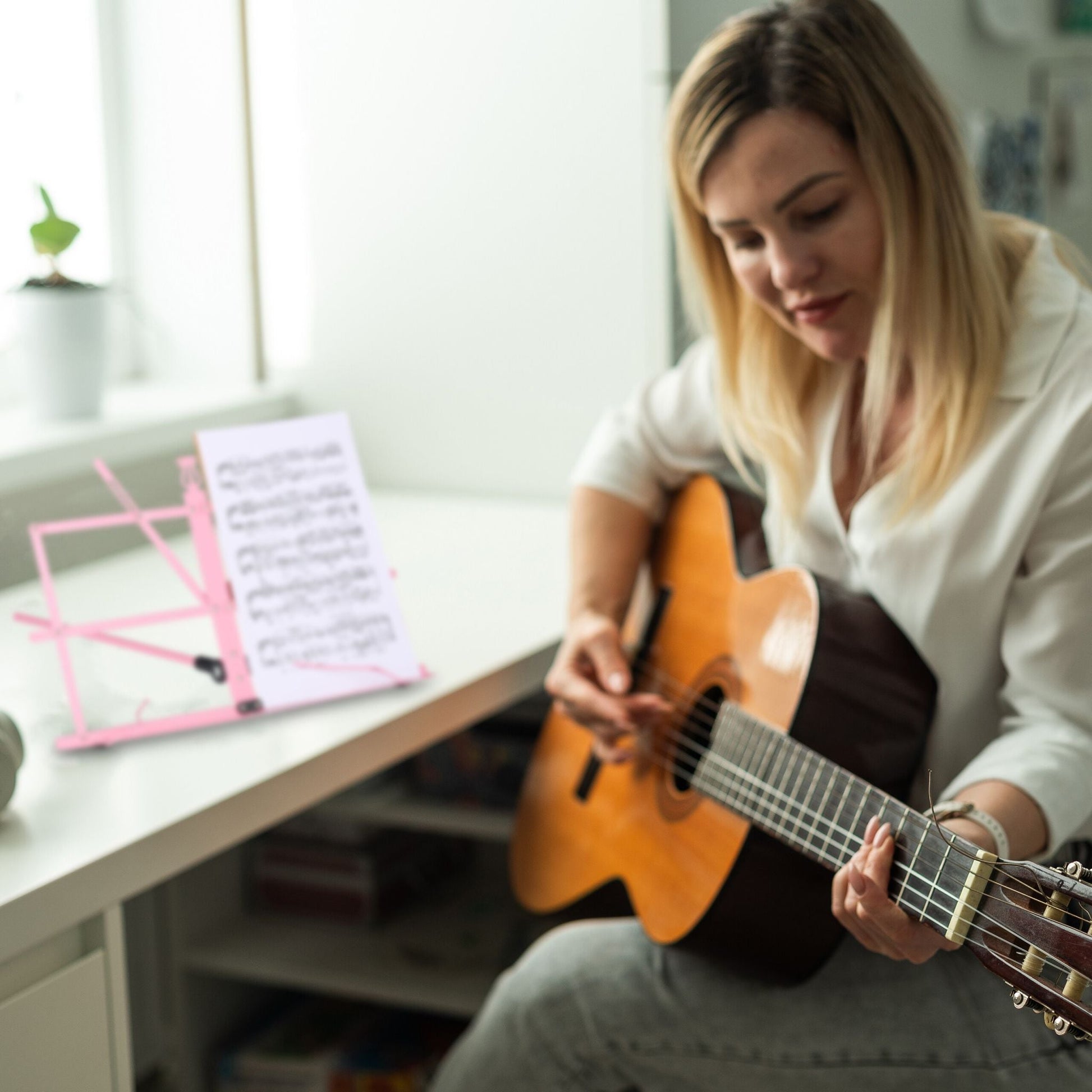Notenständer klappbar Rosa von Relaxdays