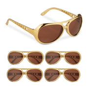 Partybrille Rapper 5er-Set Gold-Schwarz von Relaxdays