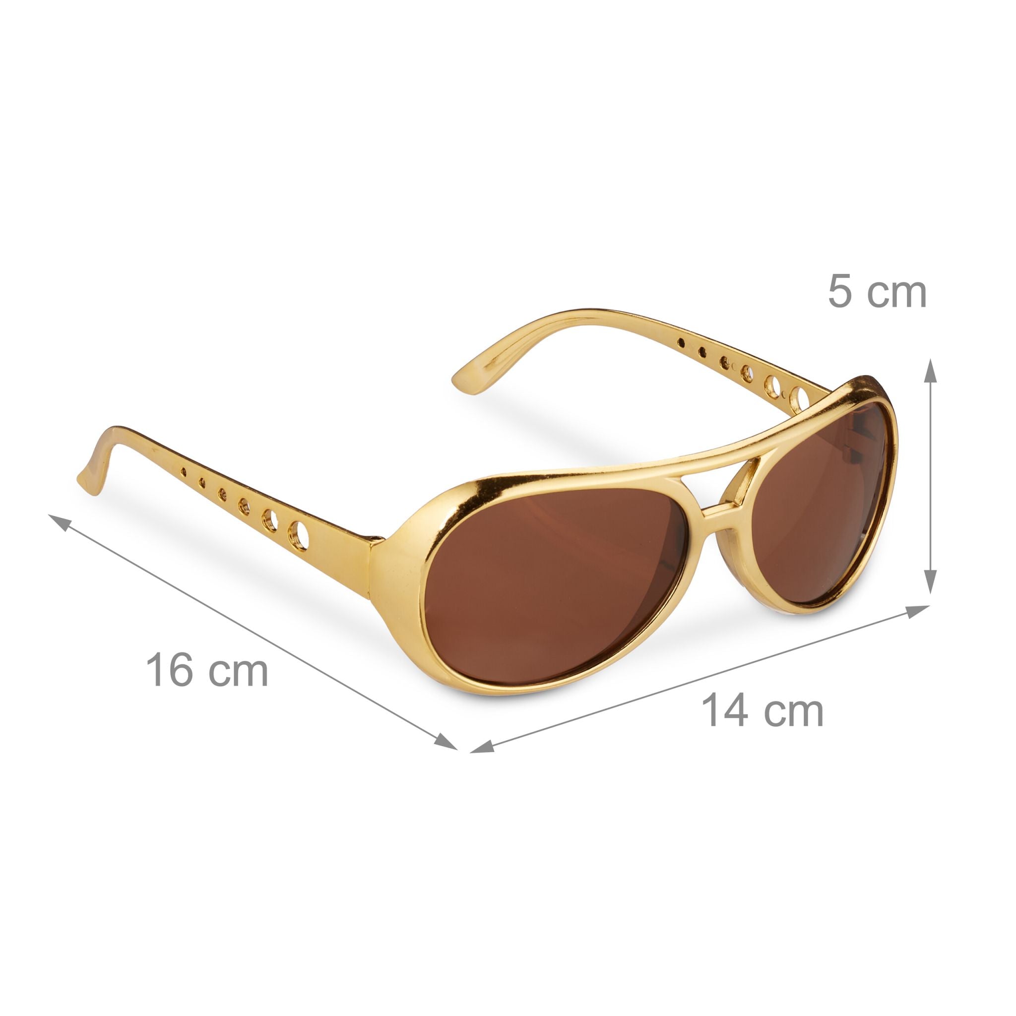 Partybrille Rapper 5er-Set Gold-Schwarz von Relaxdays