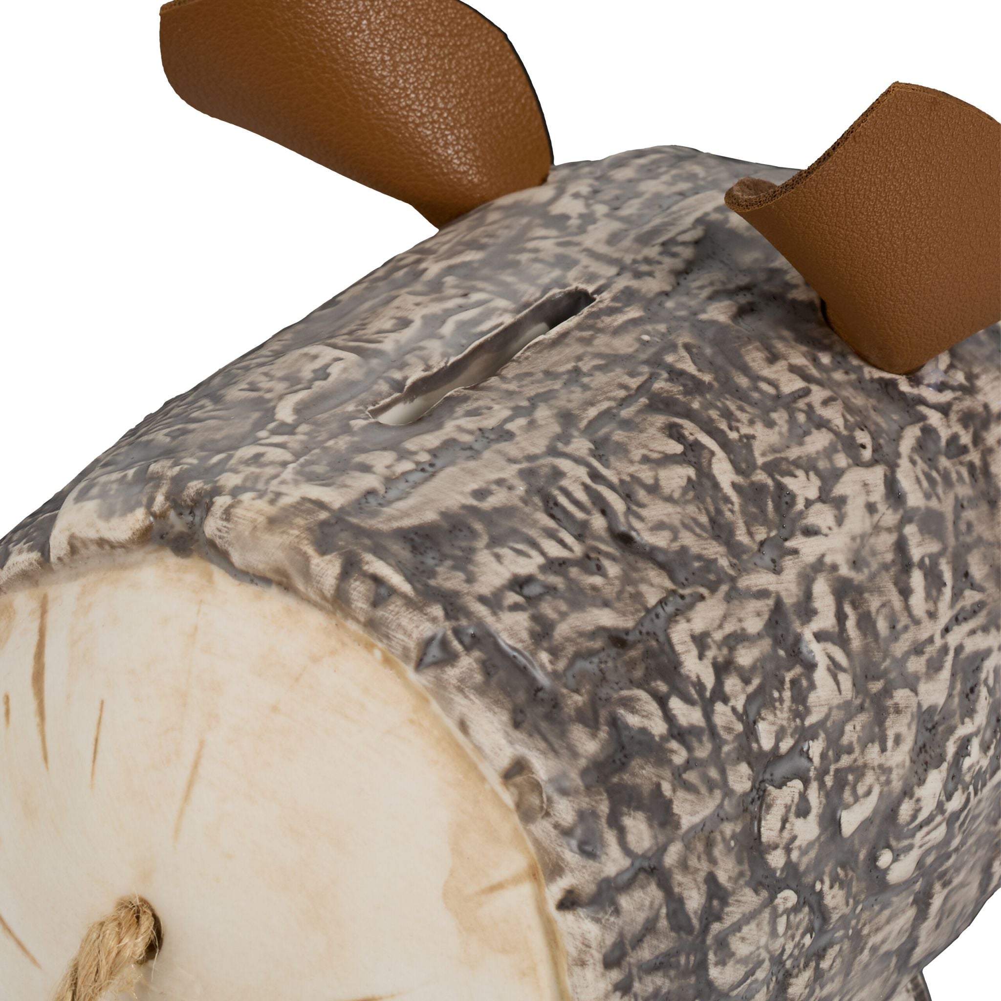 Sparschwein Baumrinde Braun-Creme-Hellbraun