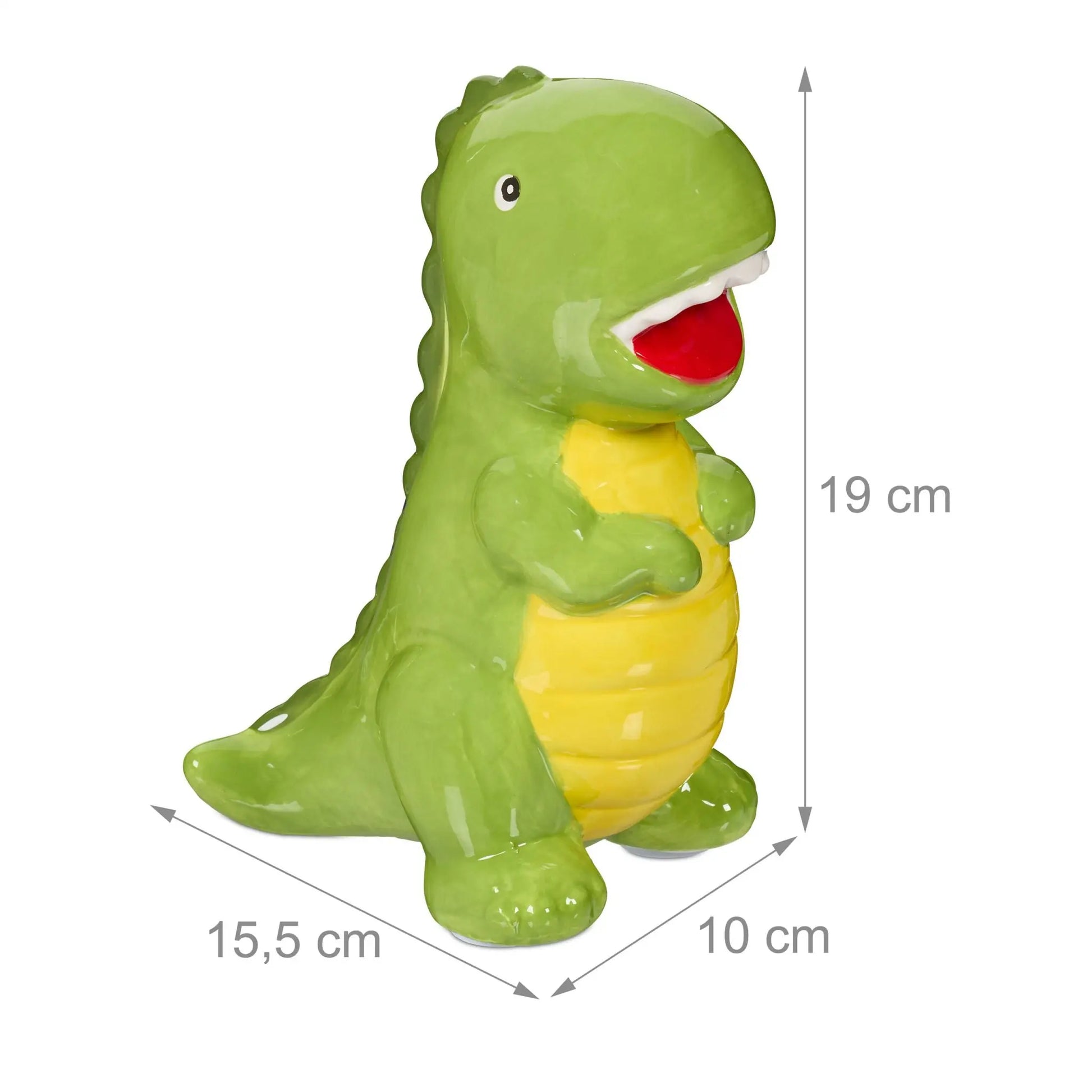 Spardose Dinosaurier Gelb-Grün-Rot von Relaxdays