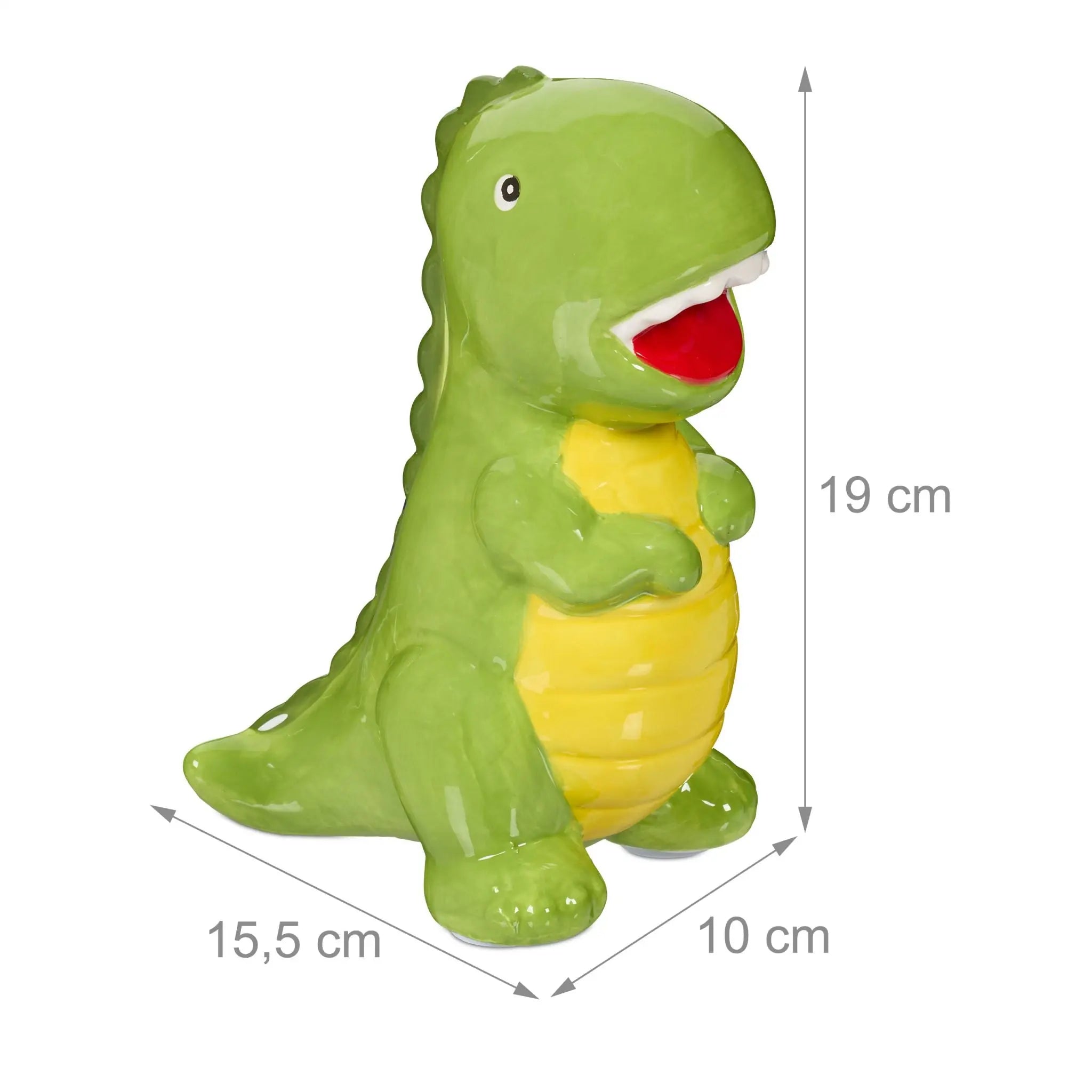 Spardose Dinosaurier Gelb-Grün-Rot von Relaxdays