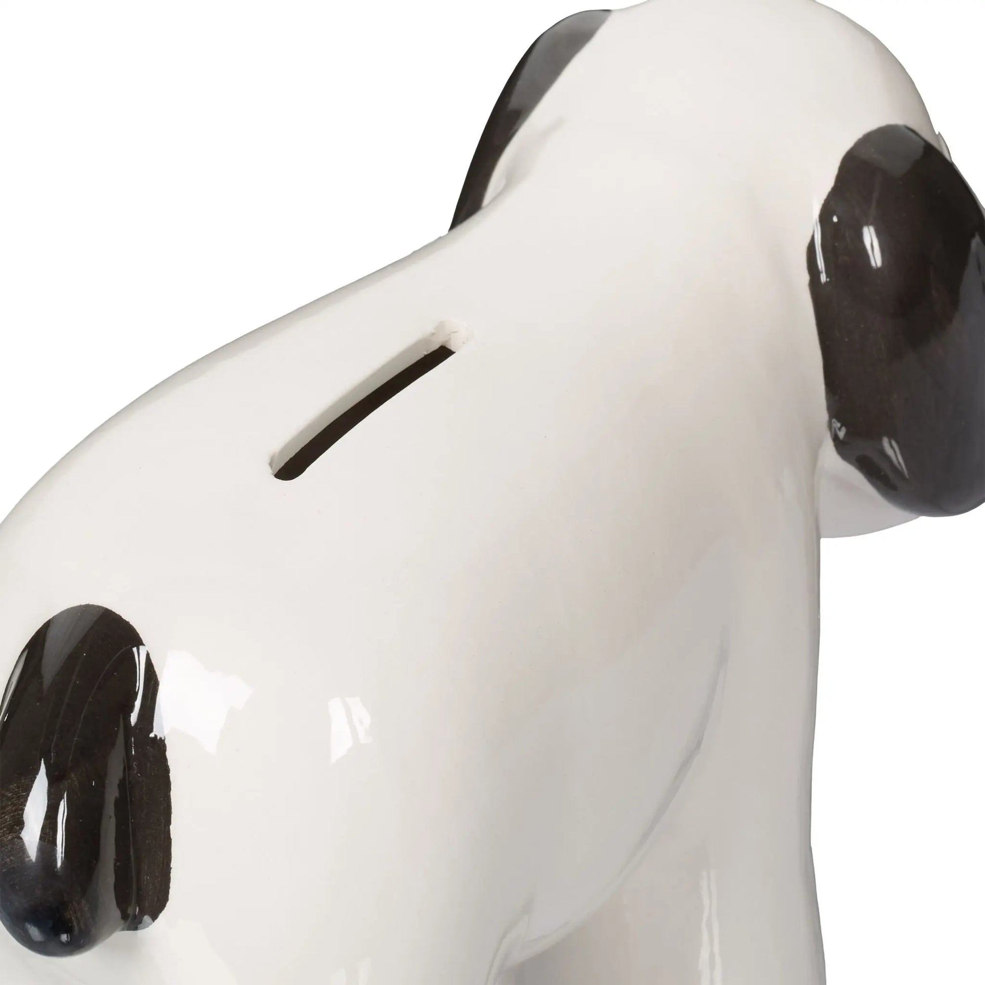 Spardose Hund Keramik Weiss-Schwarz von Relaxdays