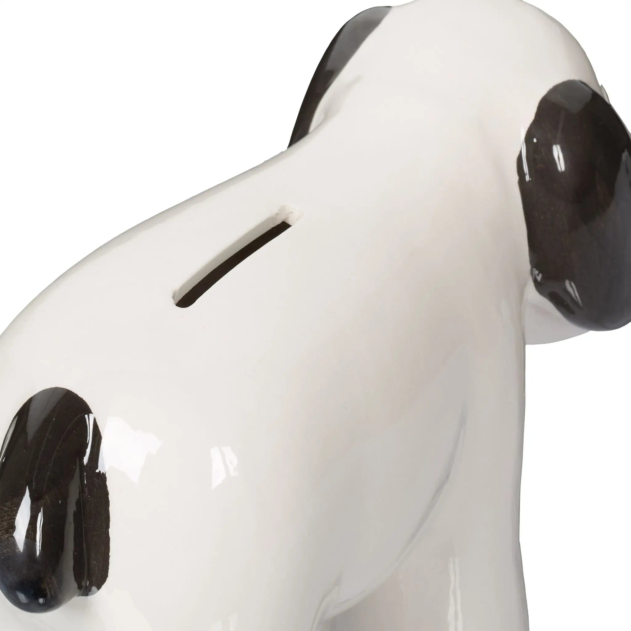 Spardose Hund Keramik Weiss-Schwarz von Relaxdays