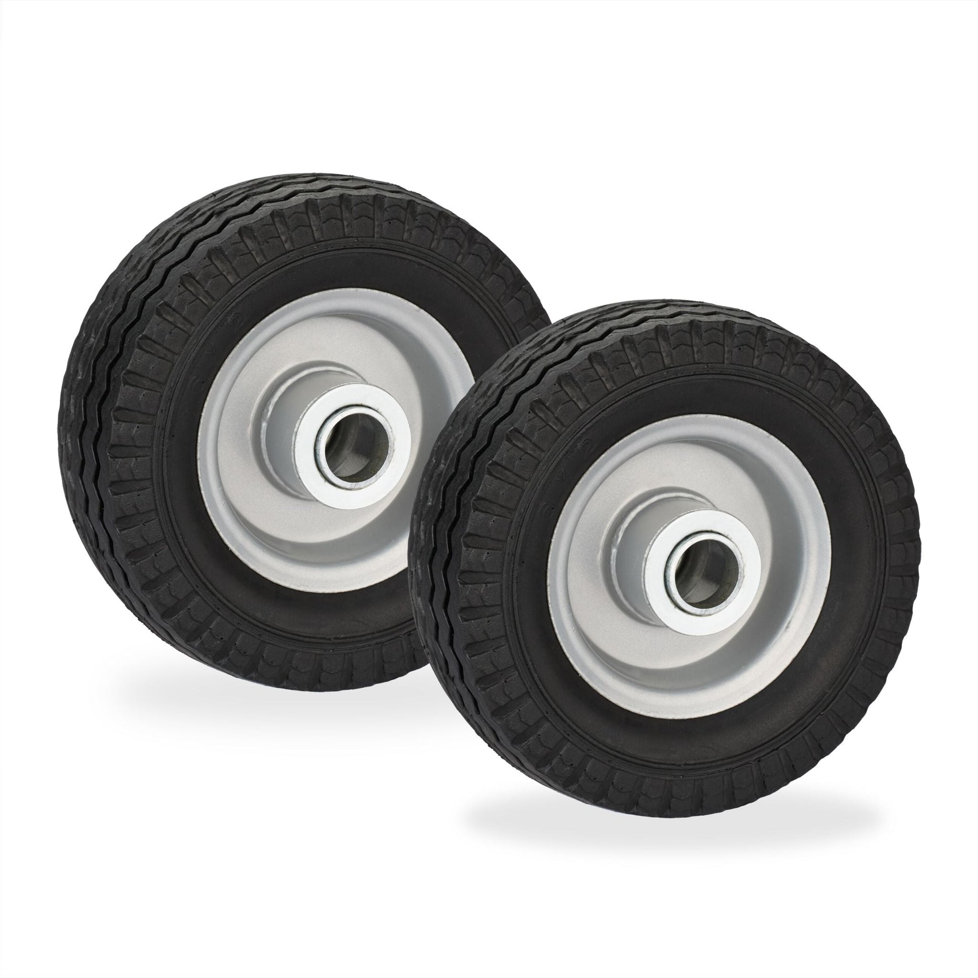 Vollgummi Rad 2er-Set Schwarz-Grau von Relaxdays