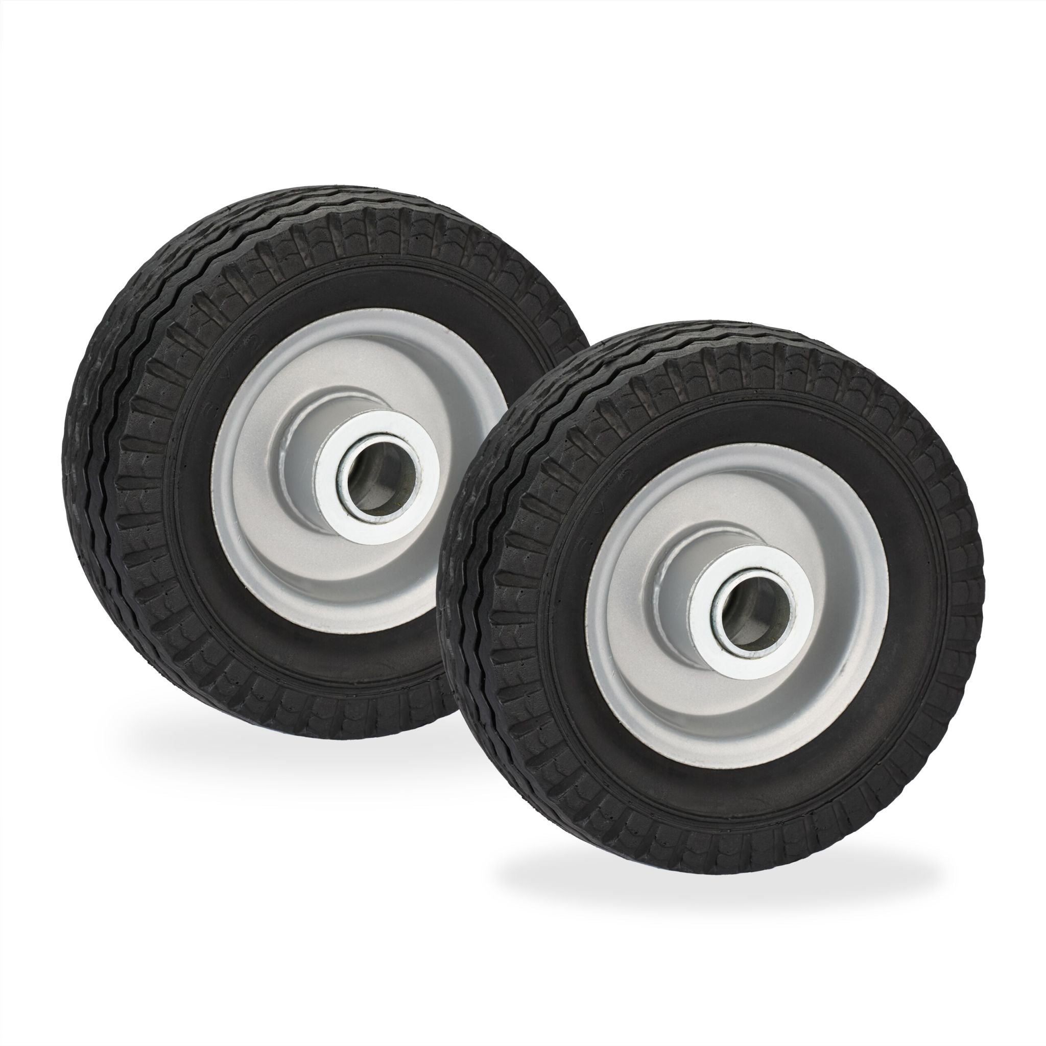 Vollgummi Rad 2er-Set Schwarz-Grau von Relaxdays