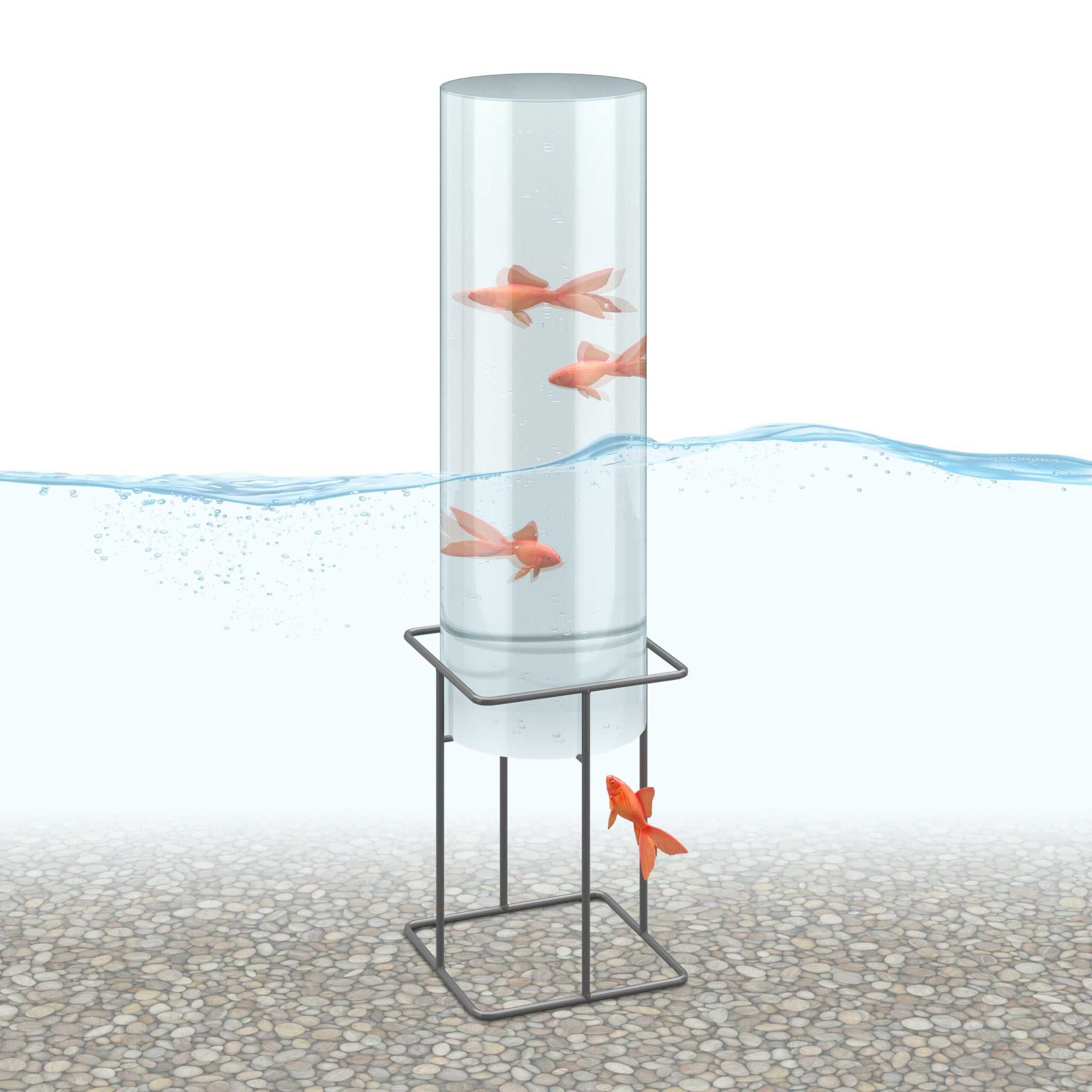 Fischsäule für Gartenteich Transparent-Grau von Relaxdays