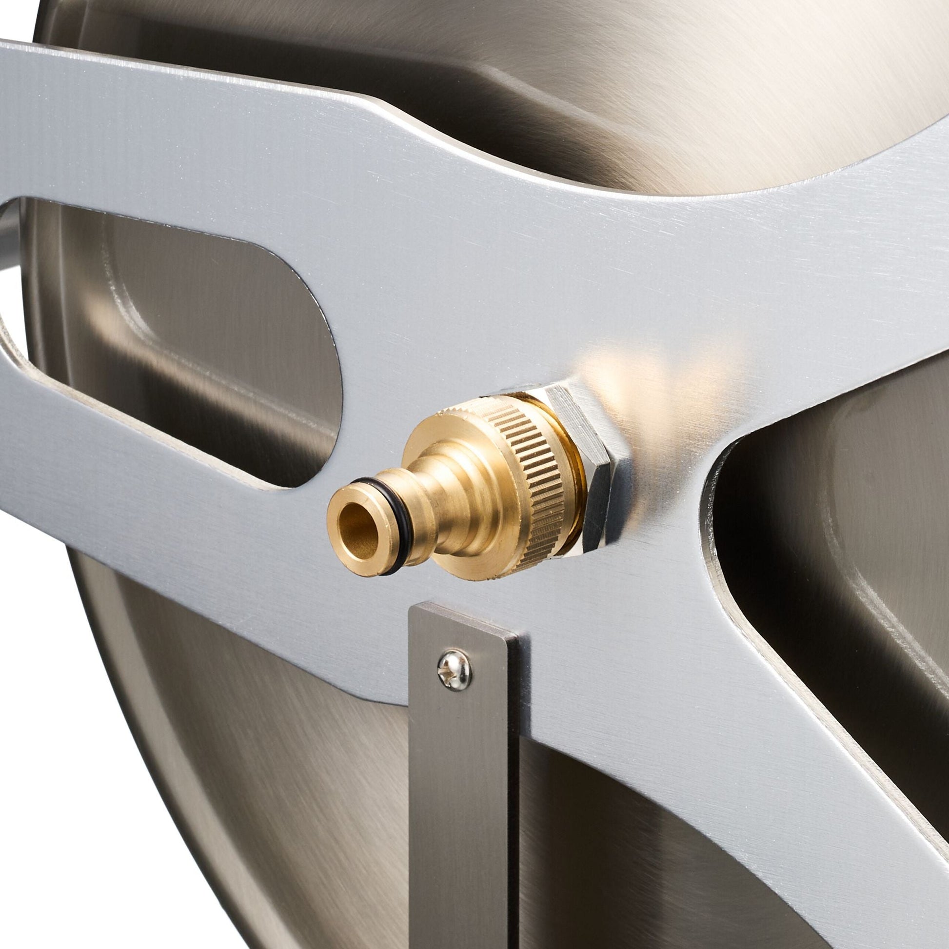 Schlauchtrommel Edelstahl Silber von Relaxdays