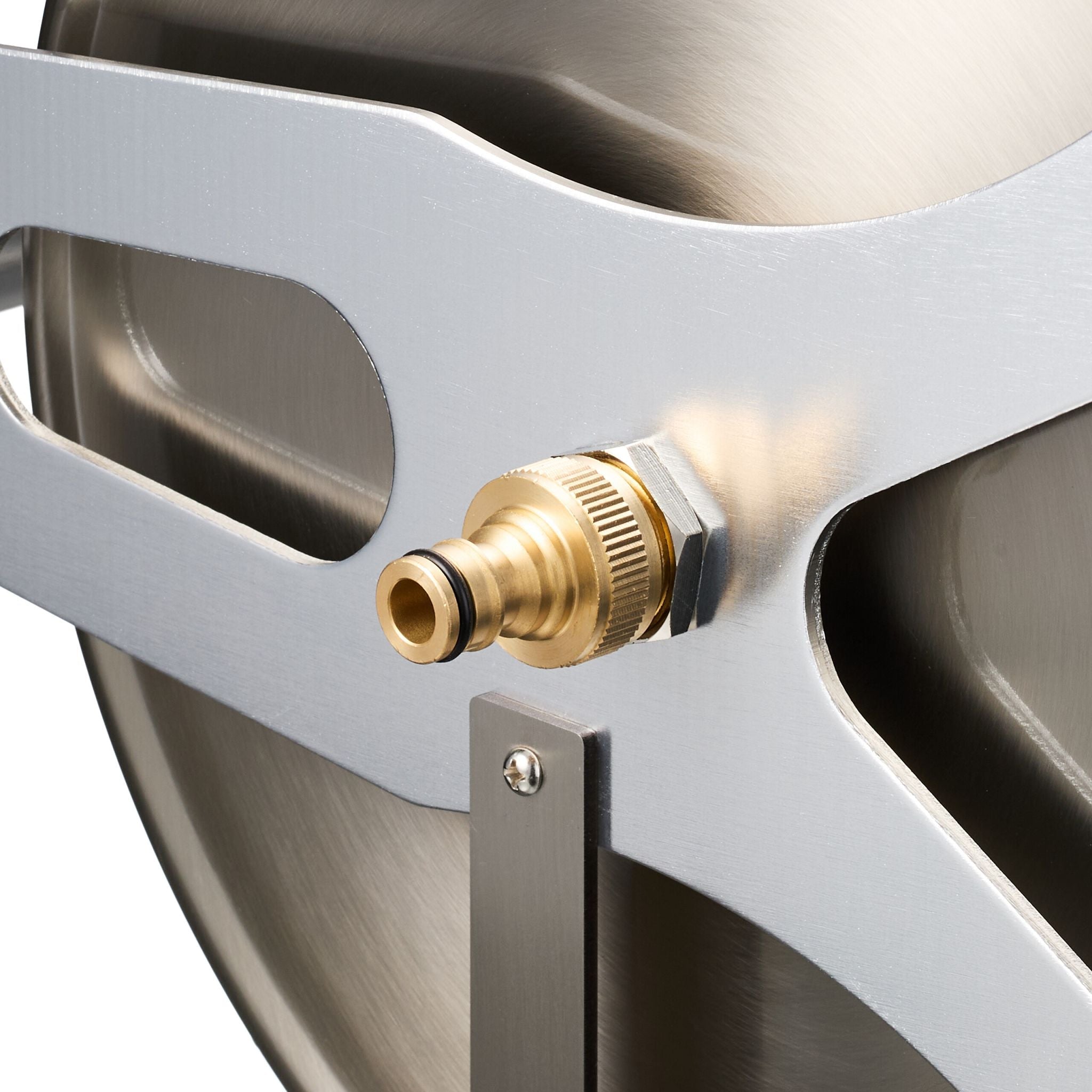 Schlauchtrommel Edelstahl Silber von Relaxdays