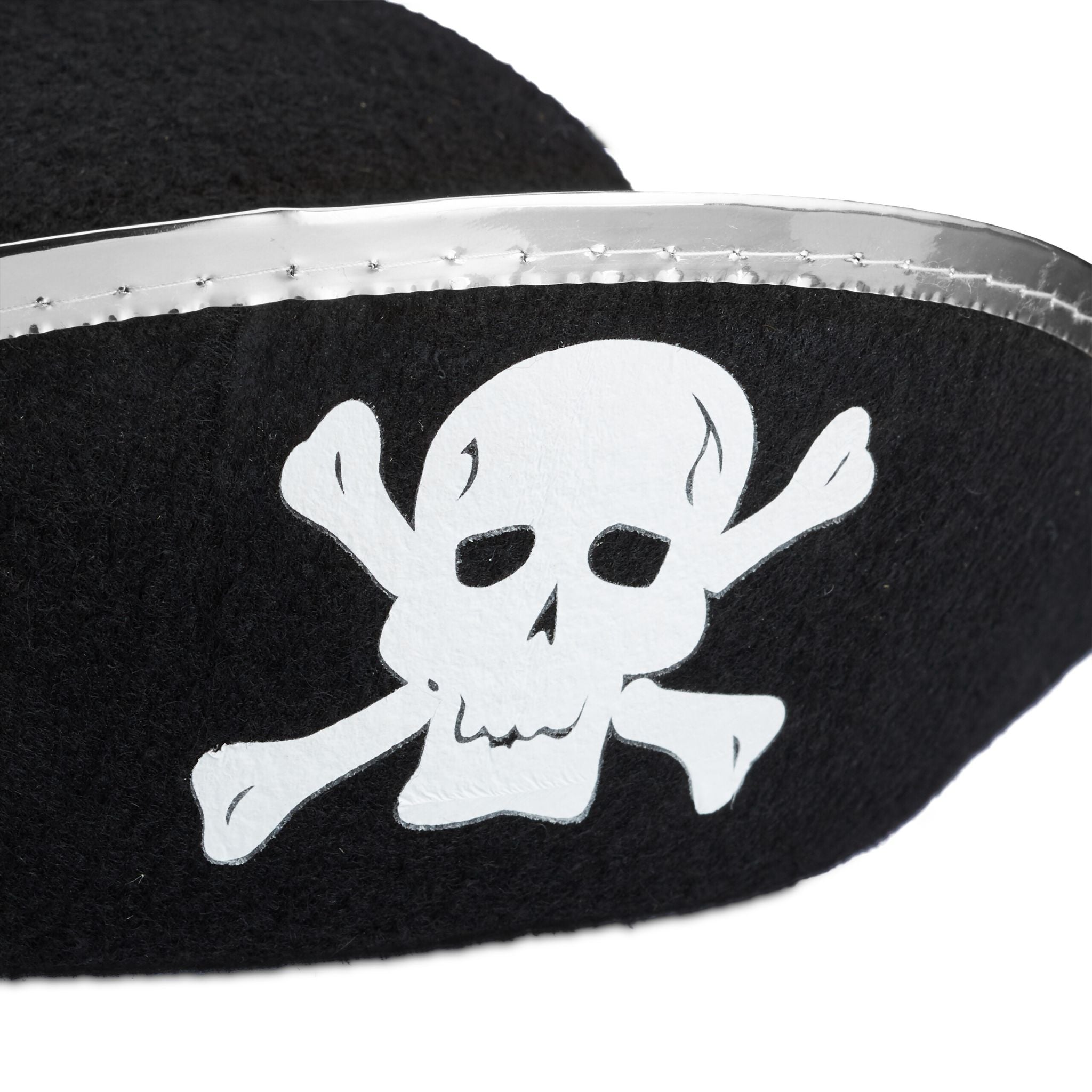 Piratenhut 4er-Set Weiss-Schwarz-Silber von Relaxdays