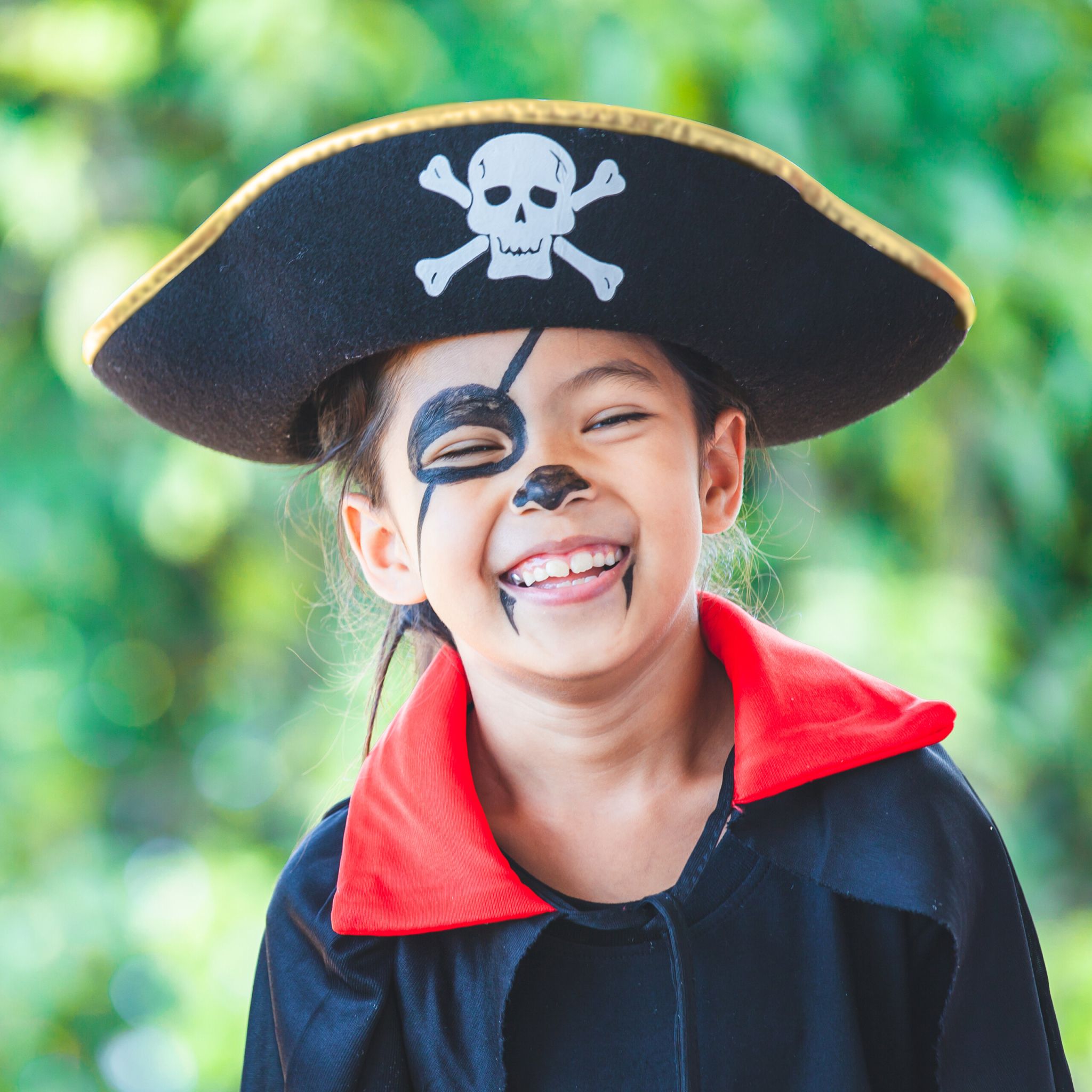 Piratenhut Kinder 6er-Set Weiss-Gold-Schwarz von Relaxdays