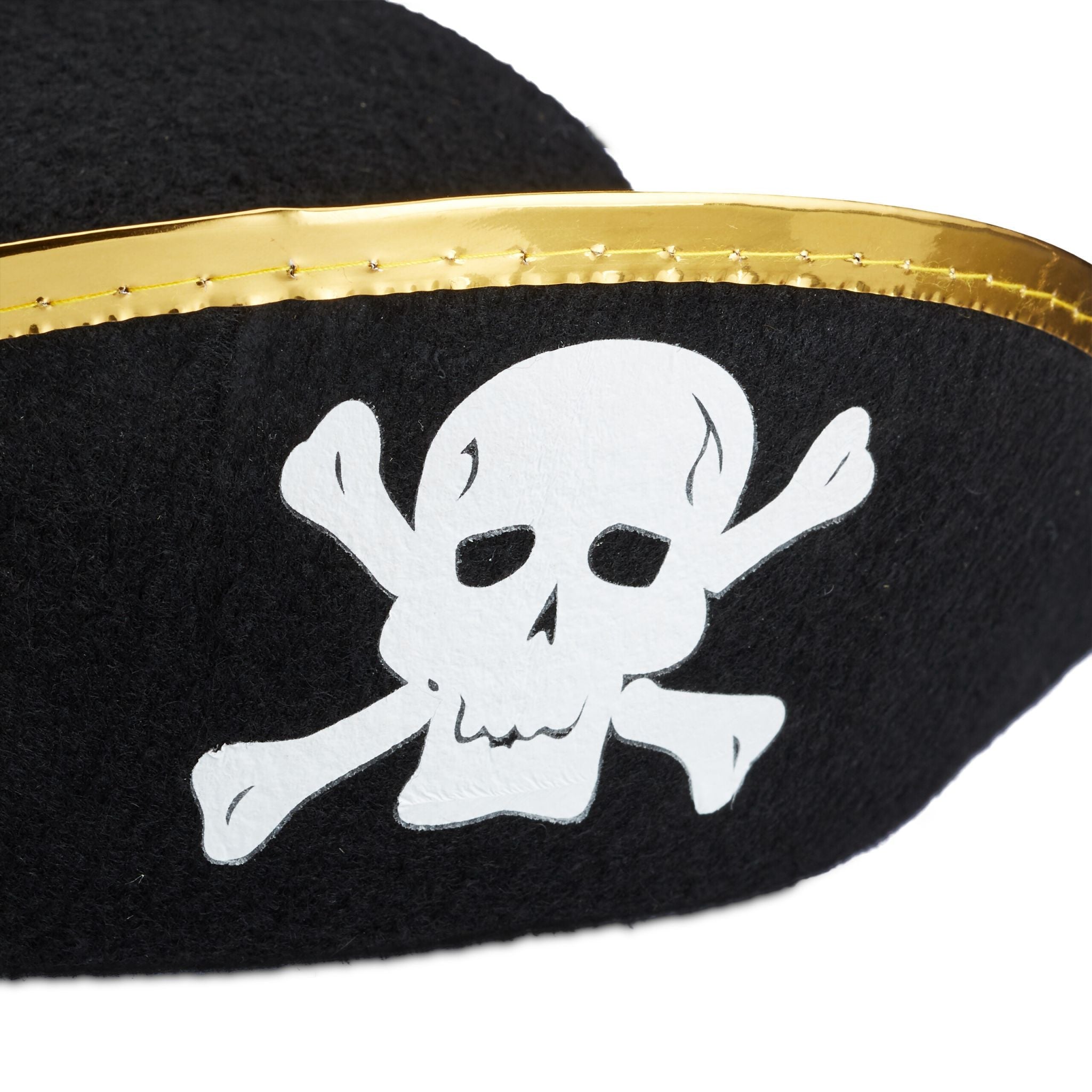 Piratenhut Kinder 6er-Set Weiss-Gold-Schwarz von Relaxdays