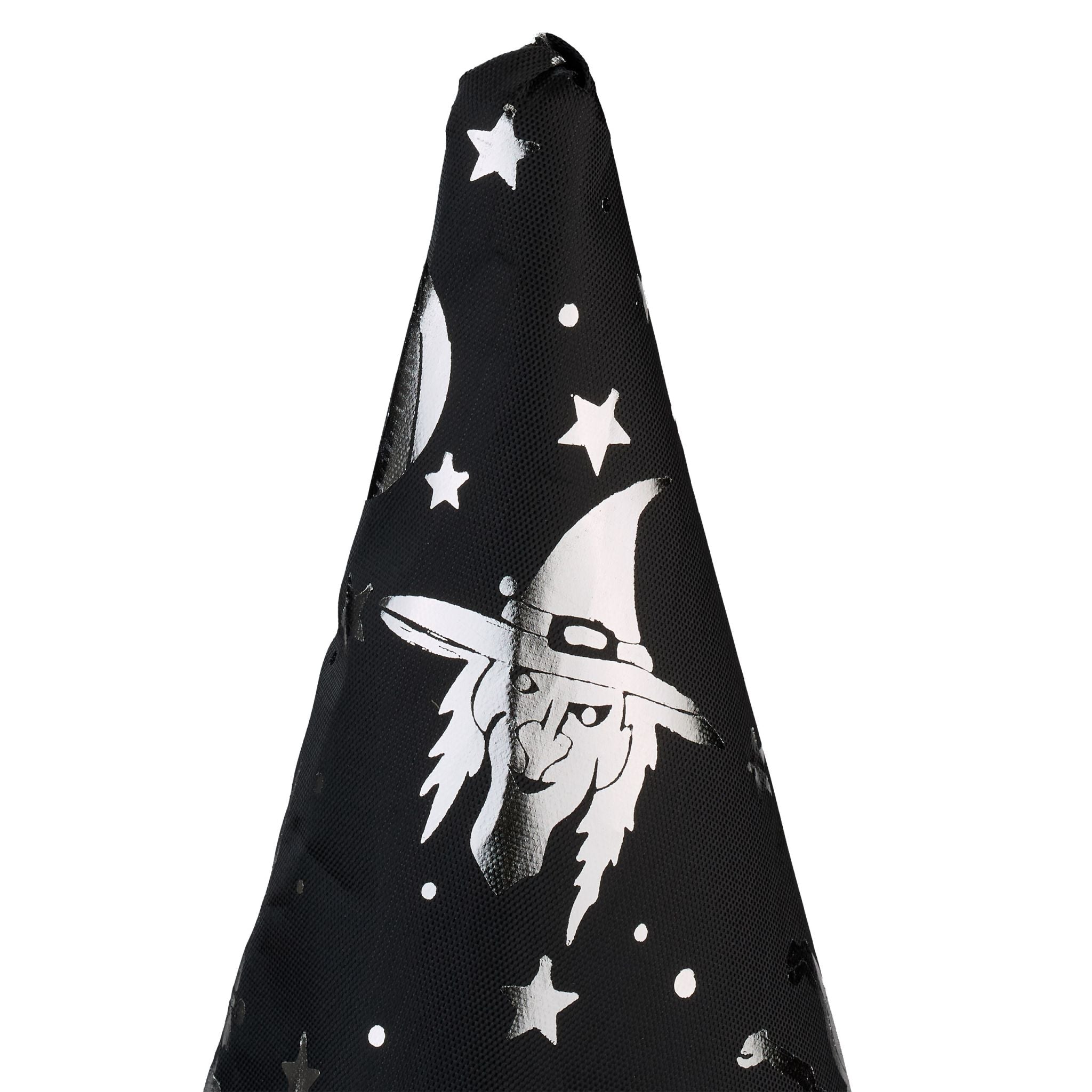 Hexenhut mit Halloween-Motiven 6er-Set Schwarz-Silber von Relaxdays