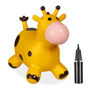 Hüpftier Giraffe Dunkelbraun-Gelb-Rosa von Relaxdays